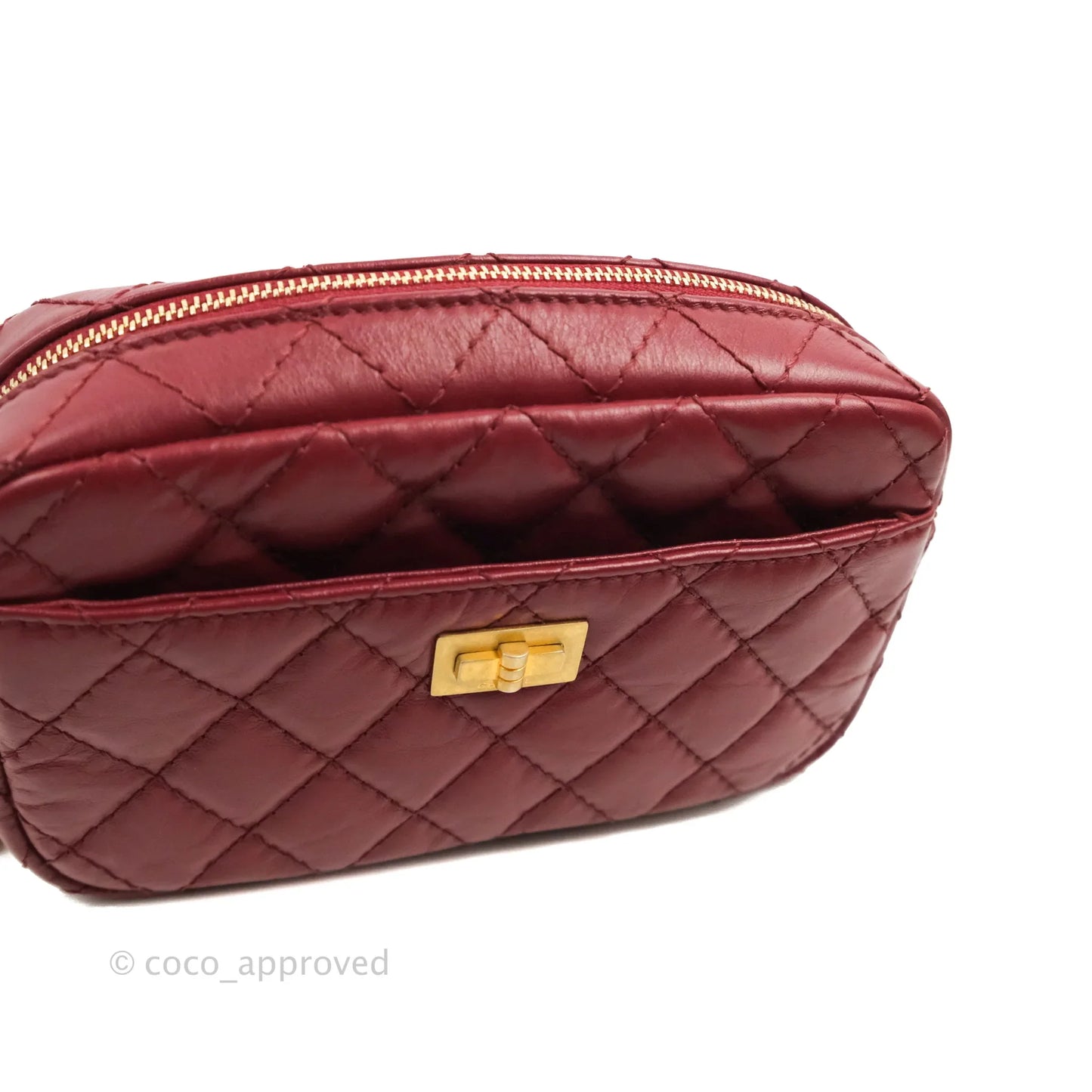 Chanel Quilted Mini Reissue Camera Case Red Aged Calfskin