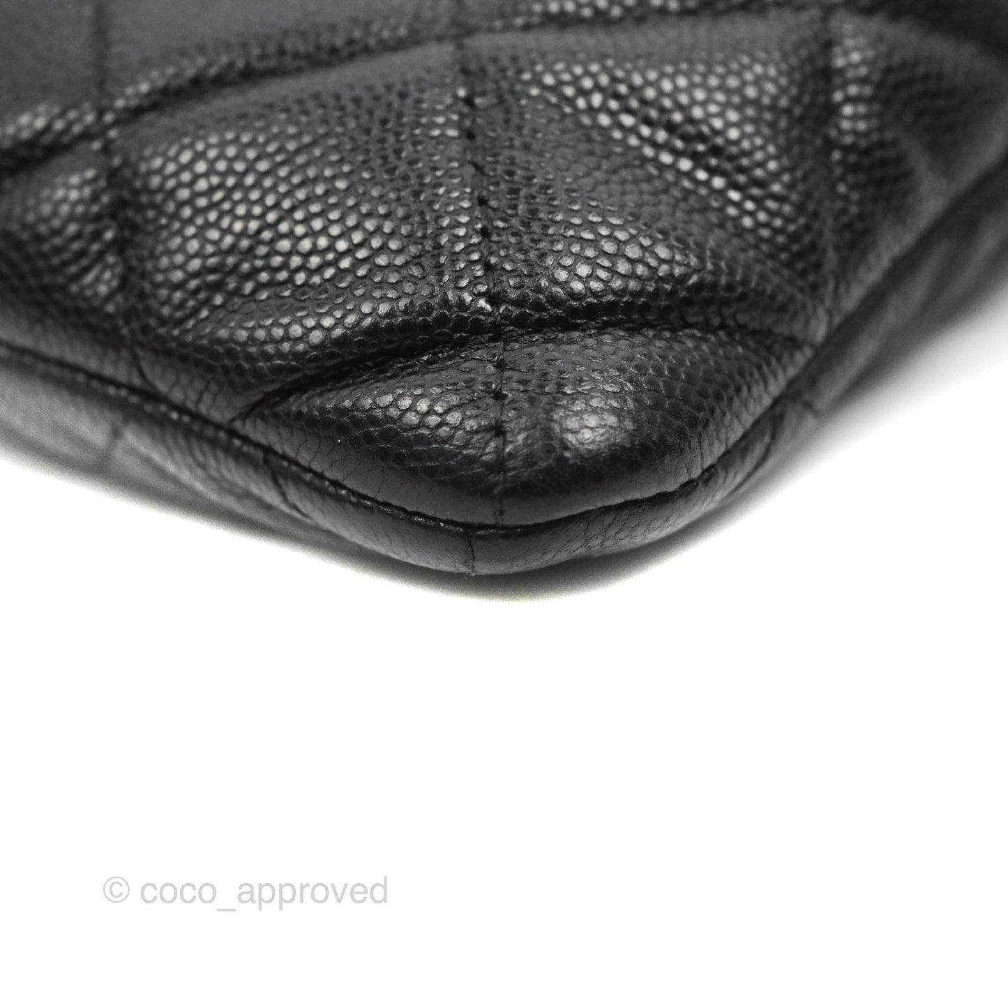 Chanel Medium Quilted O Case Black Caviar Gold Hardware