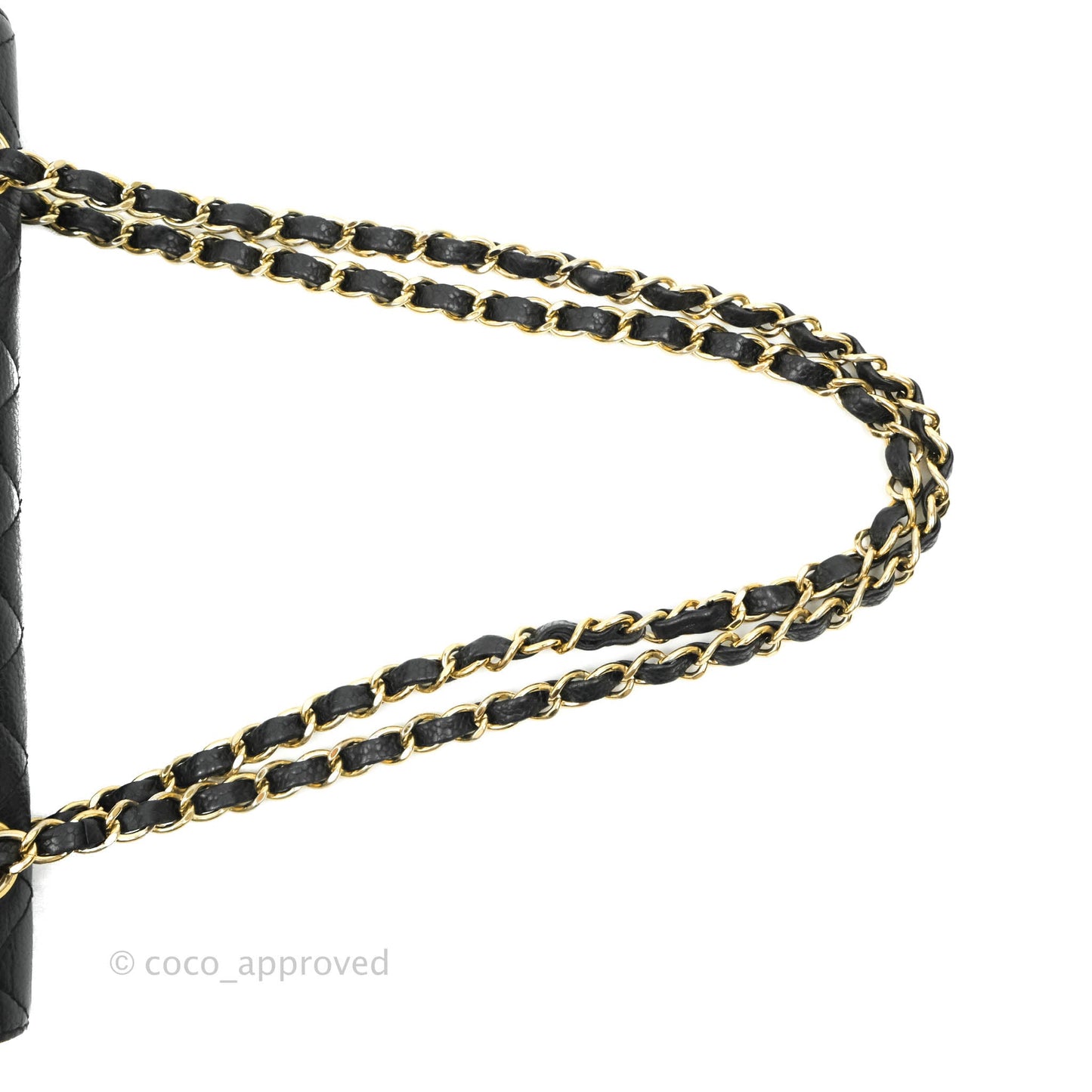 Chanel Vintage Classic M/L Medium Flap Quilted Black Caviar 24K Gold Hardware