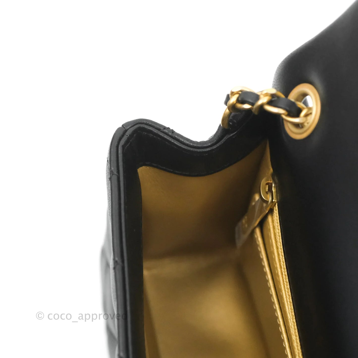 Chanel Mini Rectangular Pearl Crush Quilted Black Lambskin Aged Gold Hardware