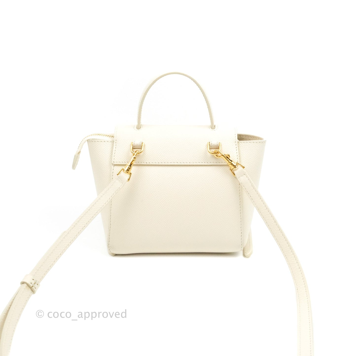 Celine Pico Belt Bag White Grained Calfskin Gold Hardware