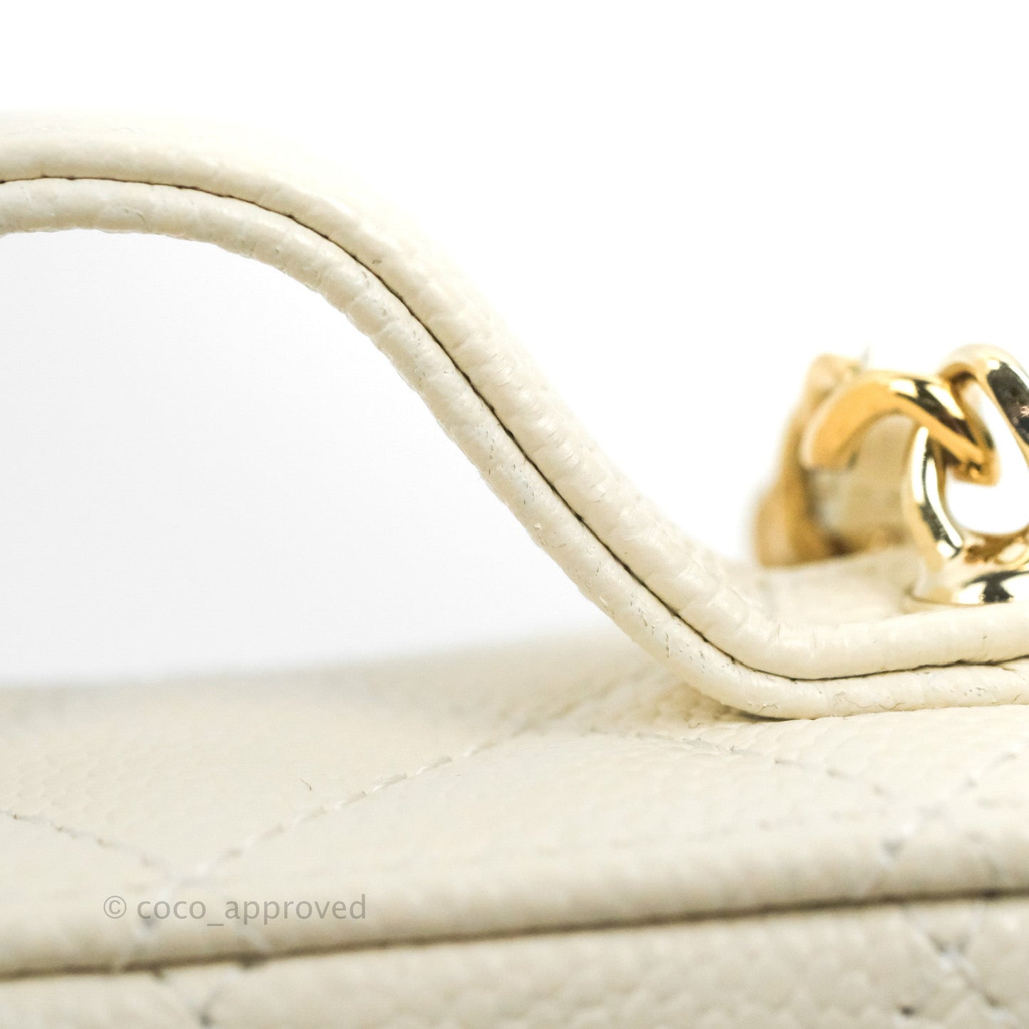 Chanel Quilted Small Handle With Care Vanity Case With Chain Ivory Caviar Gold Hardware
