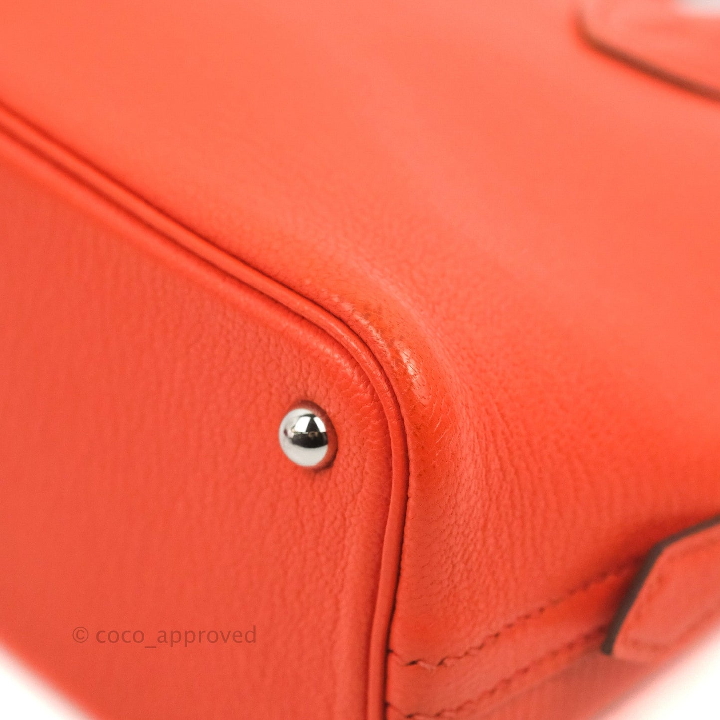 Hermès Bolide Mini 1923 Chevre Mysore Orange Poppy Palladium Hardware