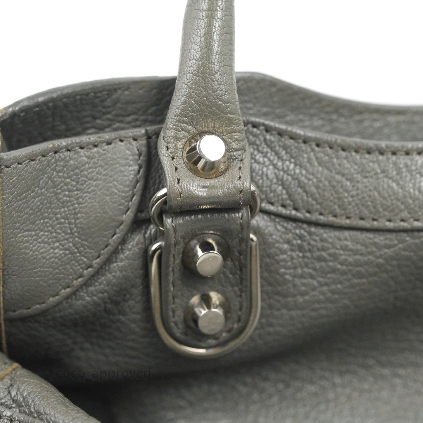 Balenciaga Classic Mini City Bag Grey Aged Calfskin Silver Hardware