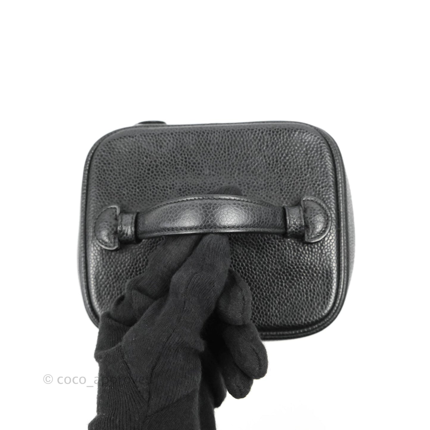 Chanel Vintage Vanity Case Black Caviar Gold Hardware