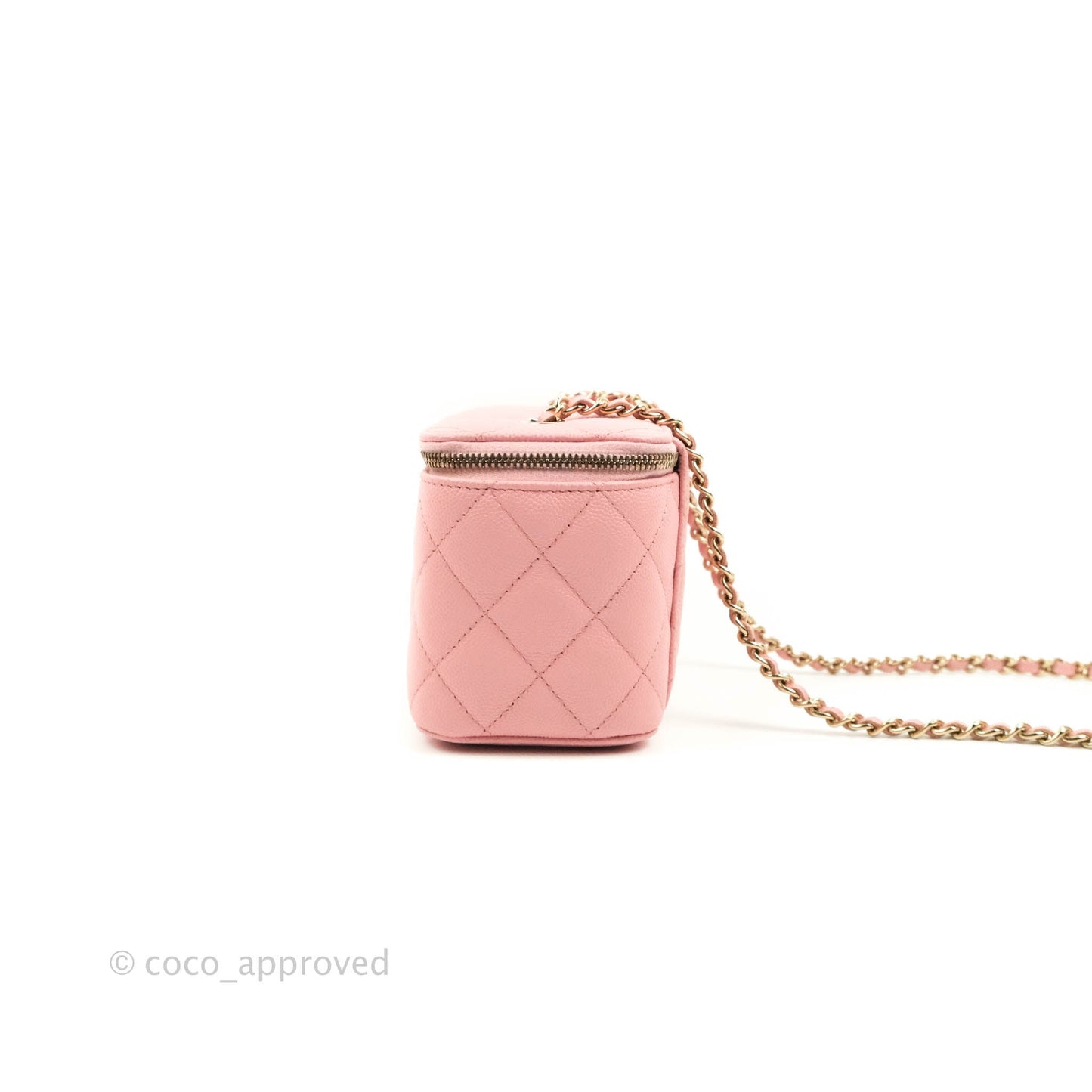 Chanel Classic Vanity With Chain Pink Caviar Gold Hardware