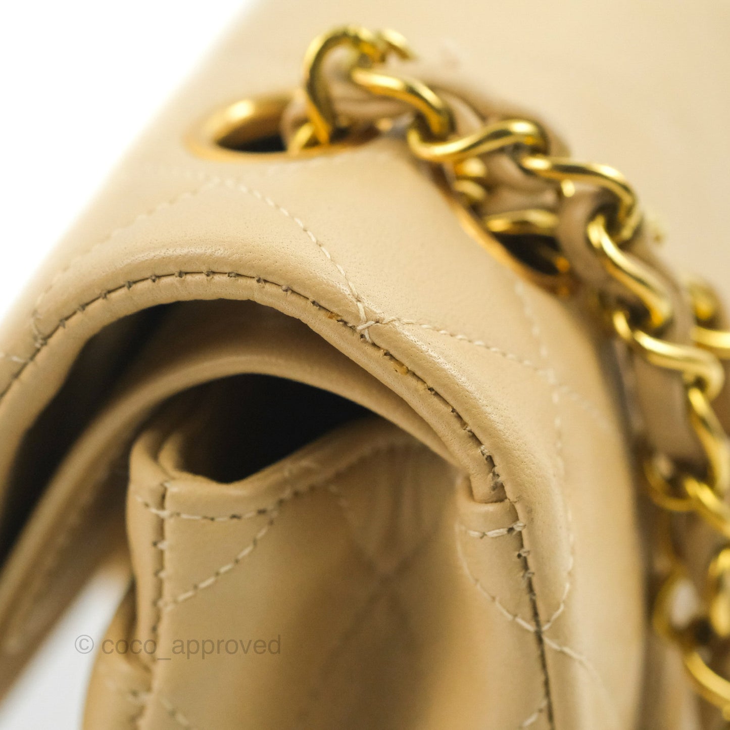 Chanel Classic Vintage Small Flap Beige Lambskin 24K Gold Hardware