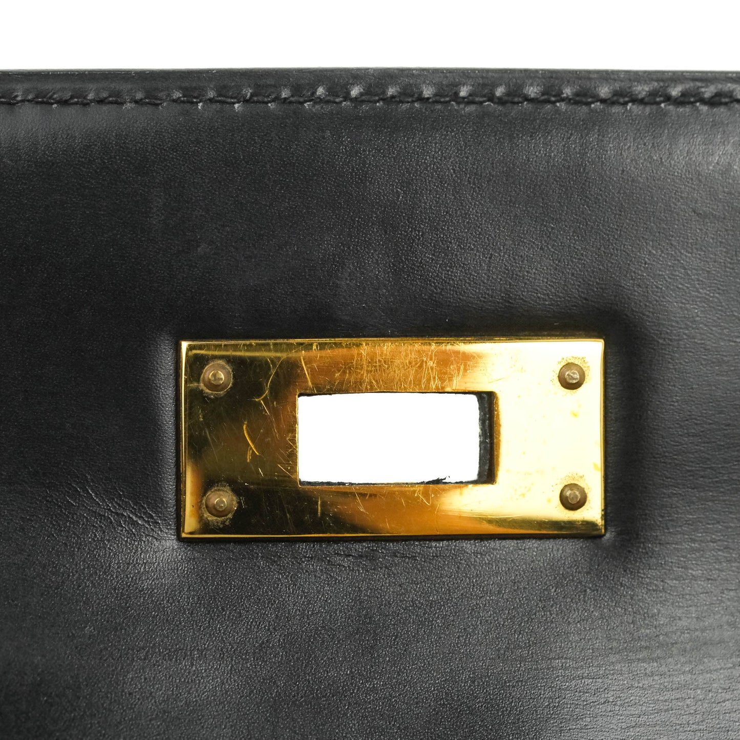 Hermès Kelly 28 Vintage Sellier Black Box Leather Gold Hardware