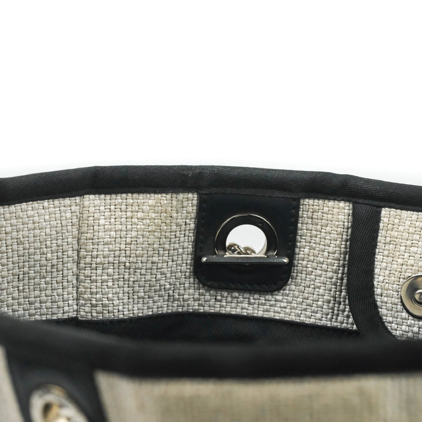 Chanel Medium Deauville Tote Light Grey Canvas