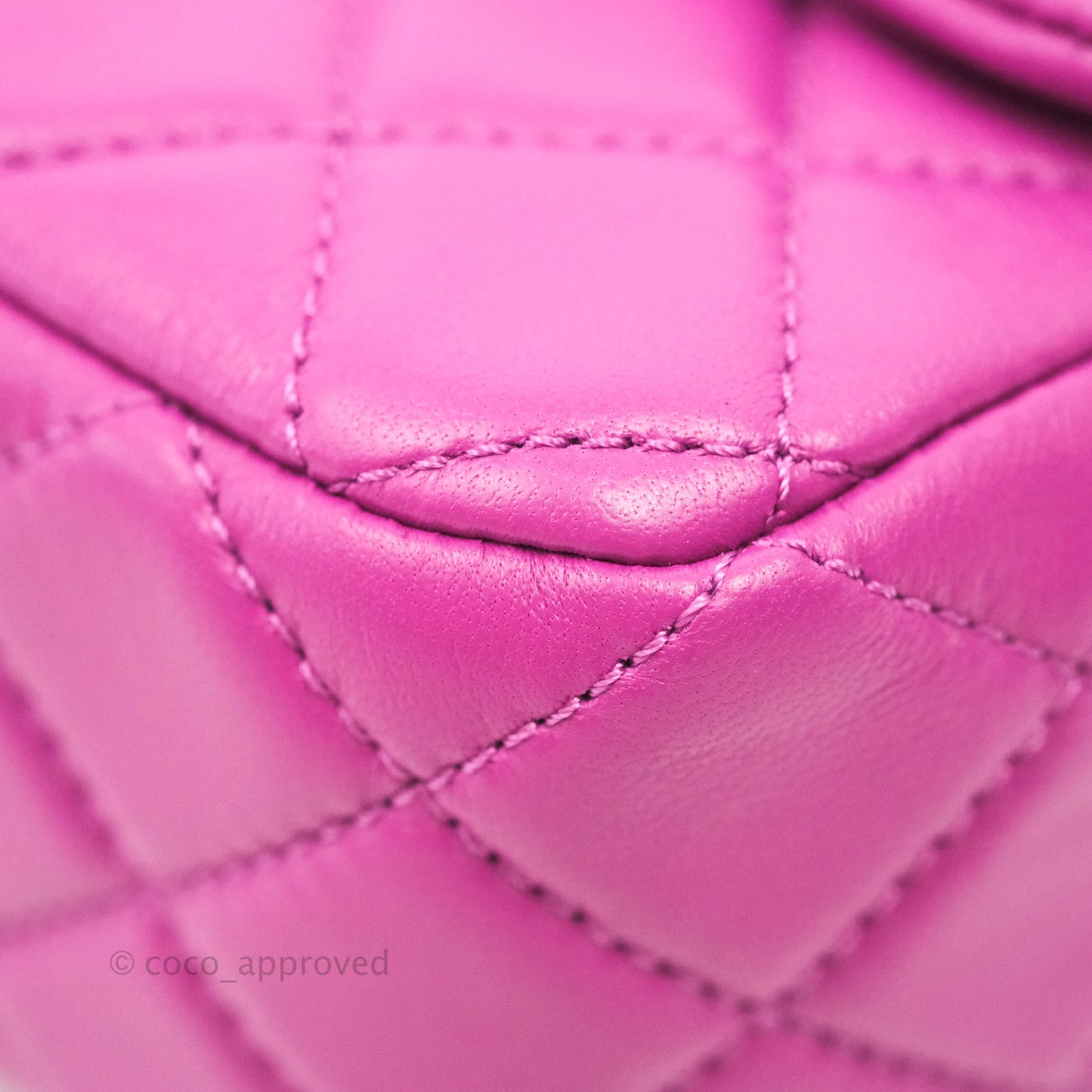 Chanel Mini Rectangular Pearl Crush Quilted Purple Lambskin Aged Gold Hardware