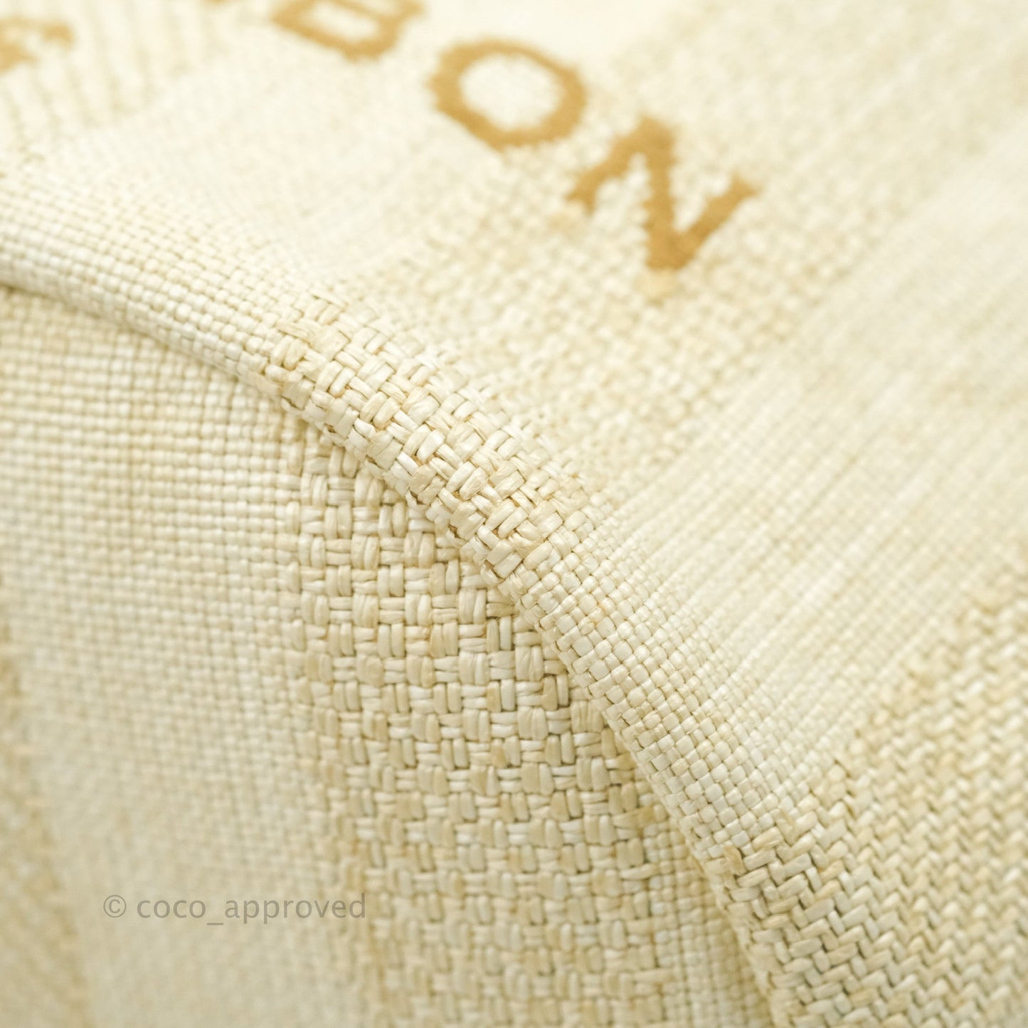 Chanel Raffia Canvas Deauville Drawstring Bucket Bag Brown Gold Hardware