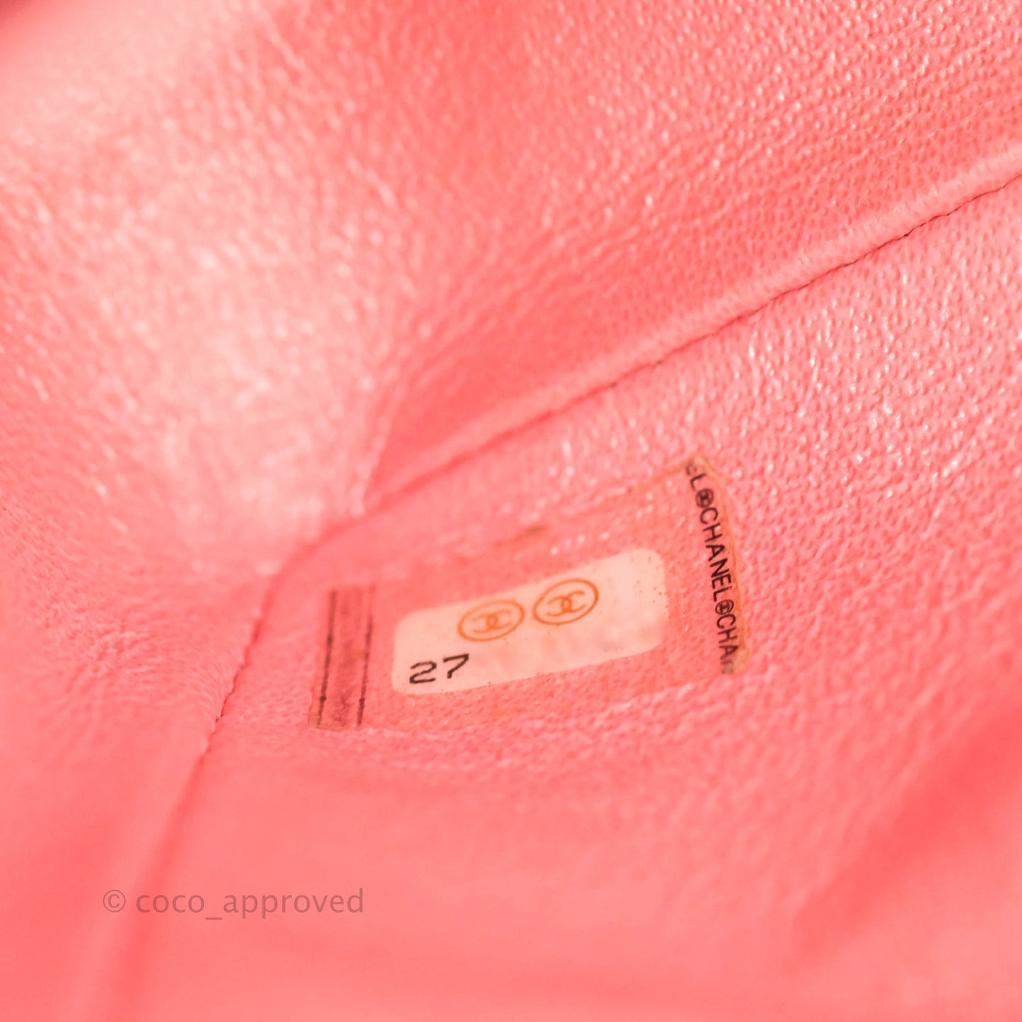 Chanel Small Classic Quilted Flap Iridescent Pink Caviar Gold Hardware 19S