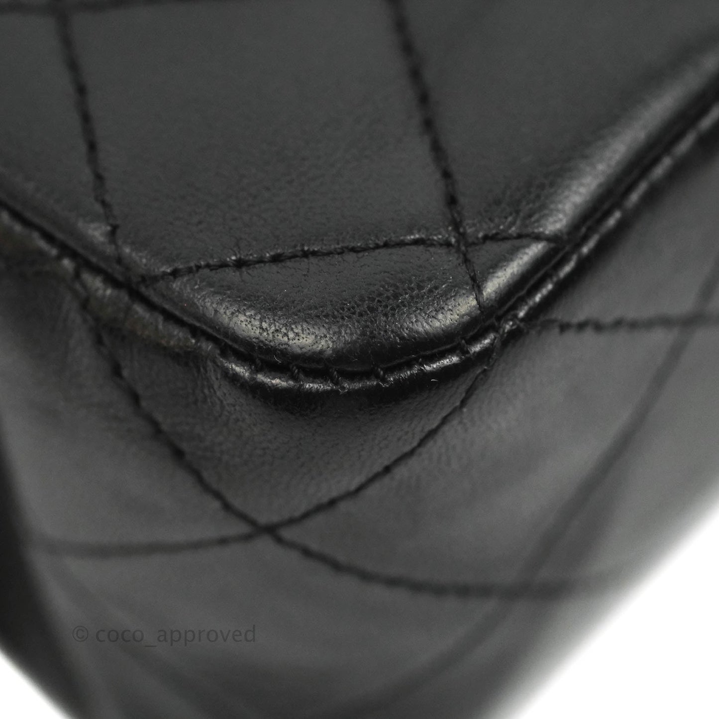 Chanel Quilted Classic M/L Medium Flap Black Lambskin Silver Hardware