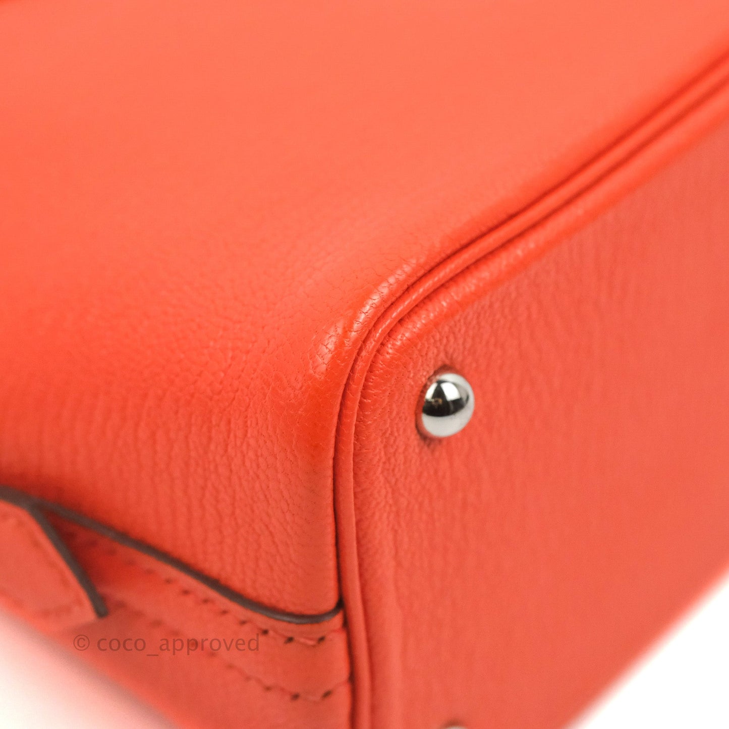 Hermès Bolide Mini 1923 Chevre Mysore Orange Poppy Palladium Hardware