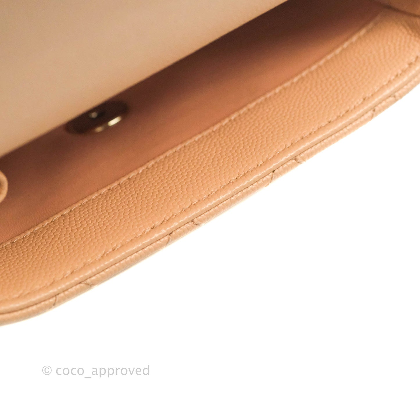 Chanel Mini Coco Handle Quilted Light Beige Pink Caviar Gold Hardware