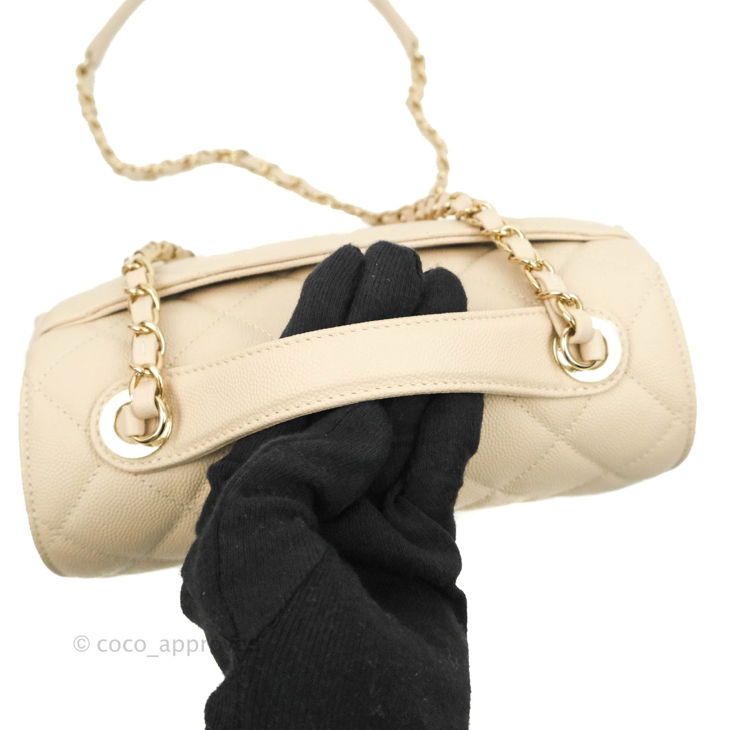 Chanel Quilted Medium Business Affinity Flap Light Beige Caviar Gold Hardware 20B