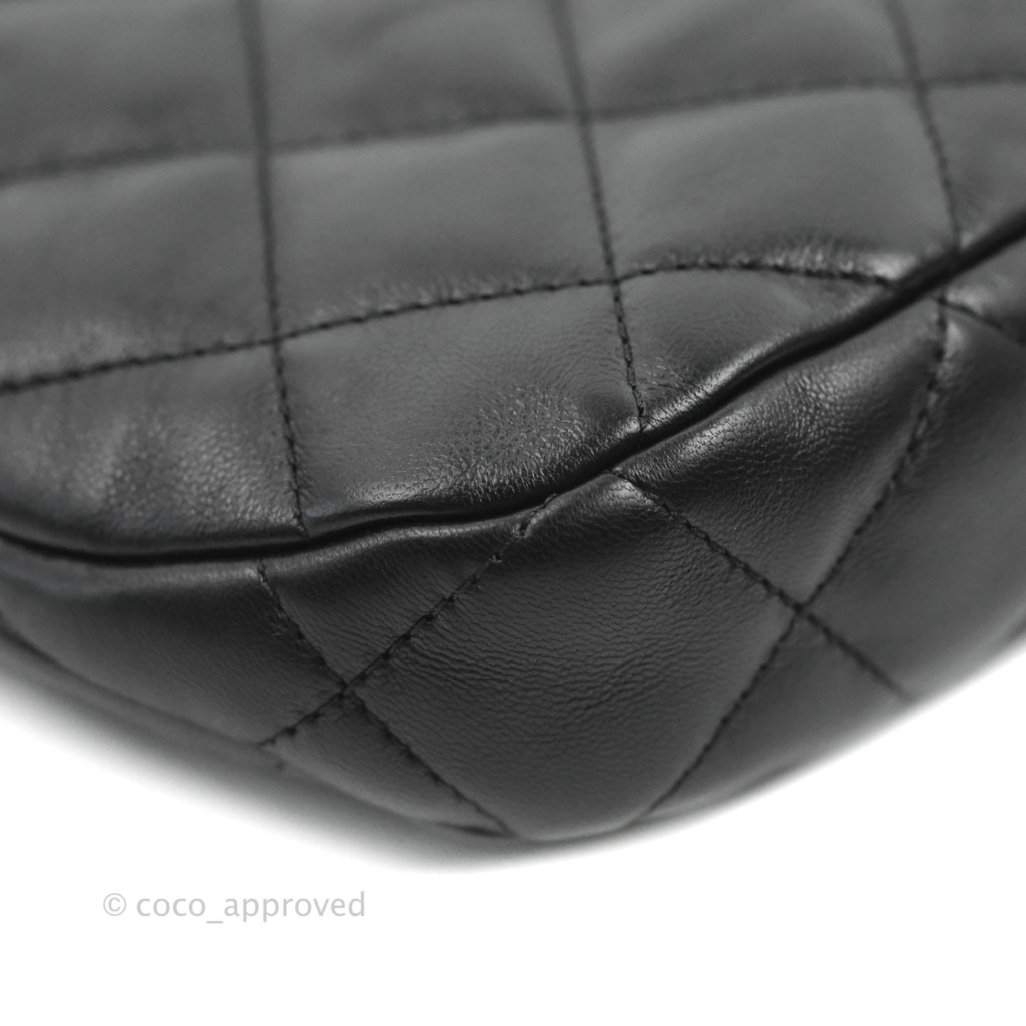 Chanel Small Hobo Bag CC Chain Black Calfskin Aged Gold Hardware 22K