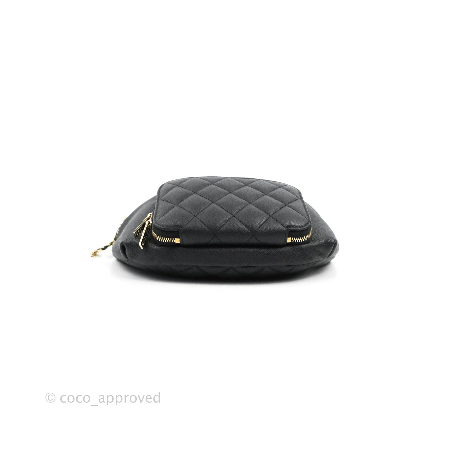 Chanel Quilted Business Affinity Waist Belt Bag Black Caviar Gold Hardware