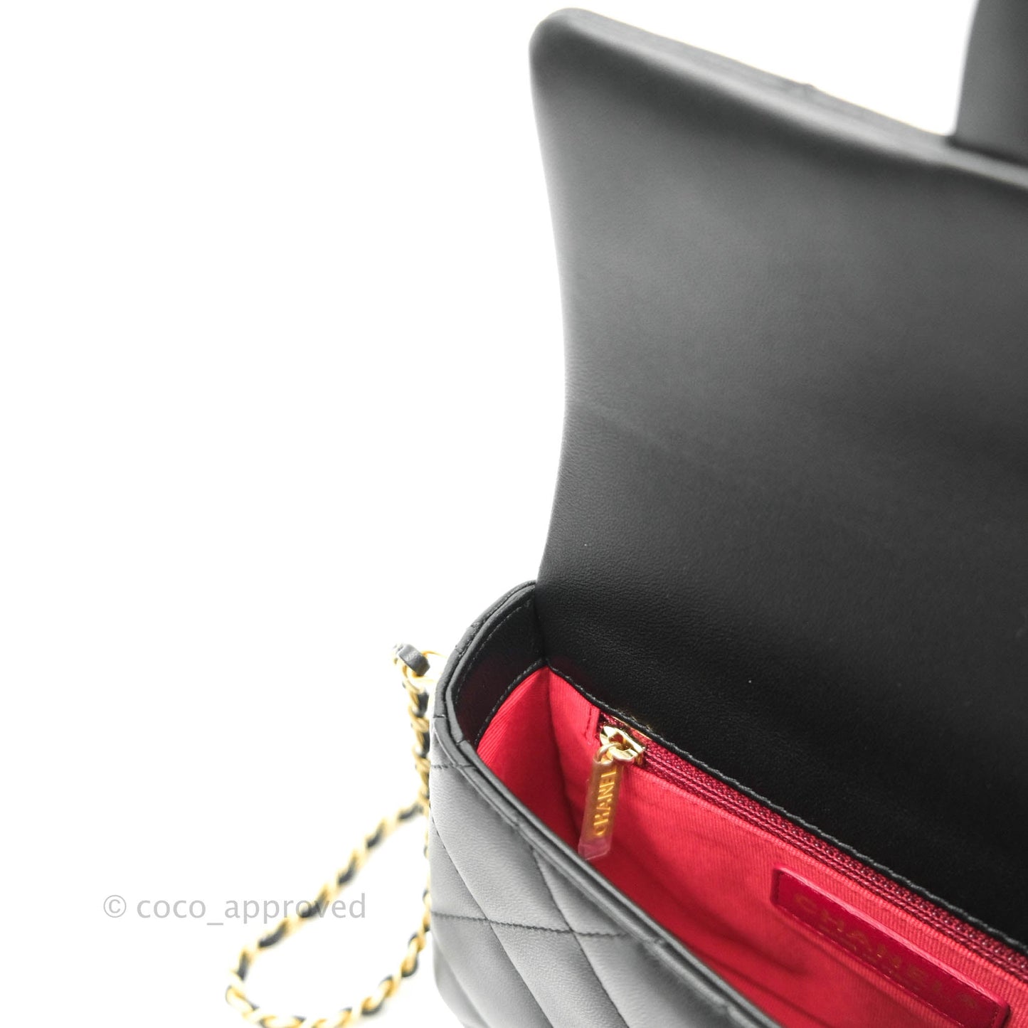 Chanel Quilted My Perfect Mini With Pearl Black Lambskin Gold Hardware