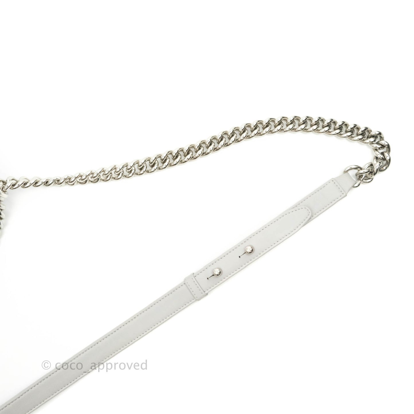 Chanel Quilted Medium Boy Grey Lambskin Silver Hardware