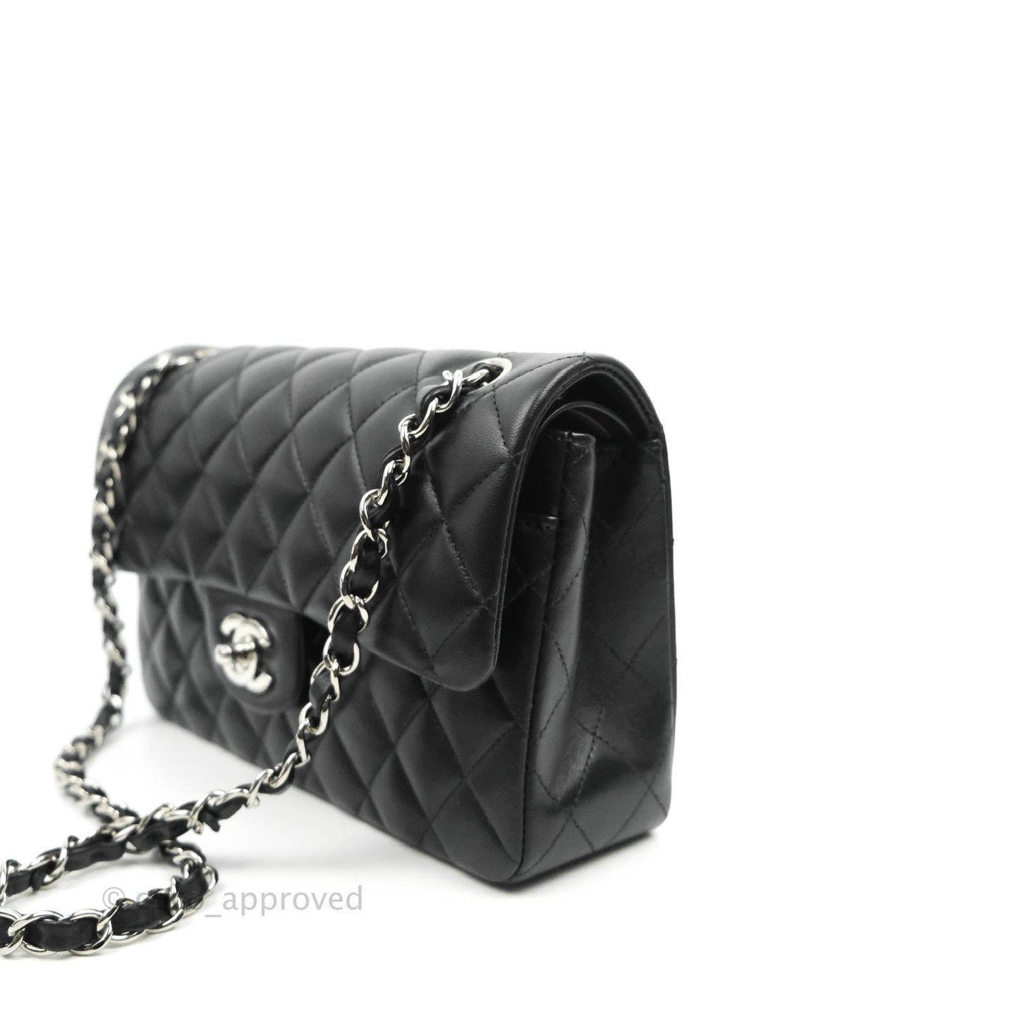 Chanel Small S/M Classic Flap Black Lambskin Silver Hardware