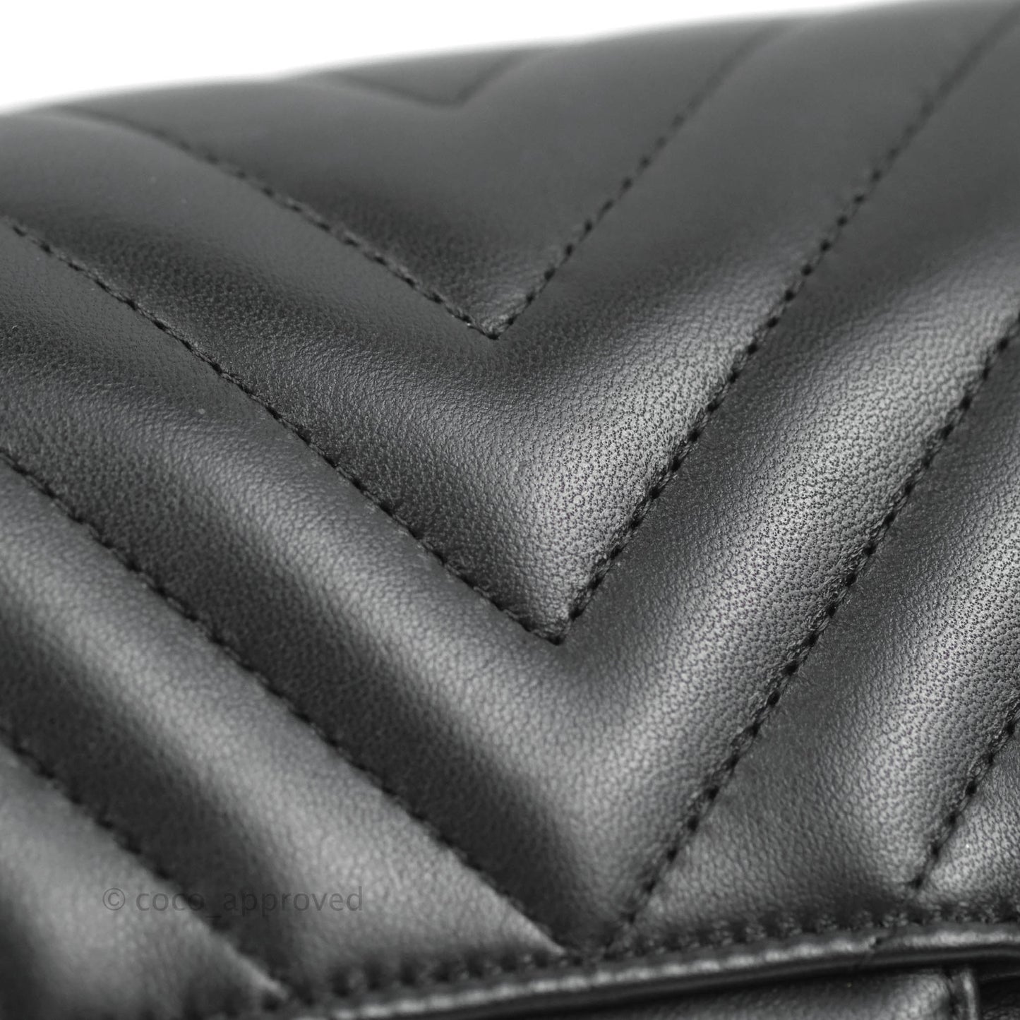 Chanel Classic Chevron S/M Small Double Flap Black Lambskin Silver Hardware
