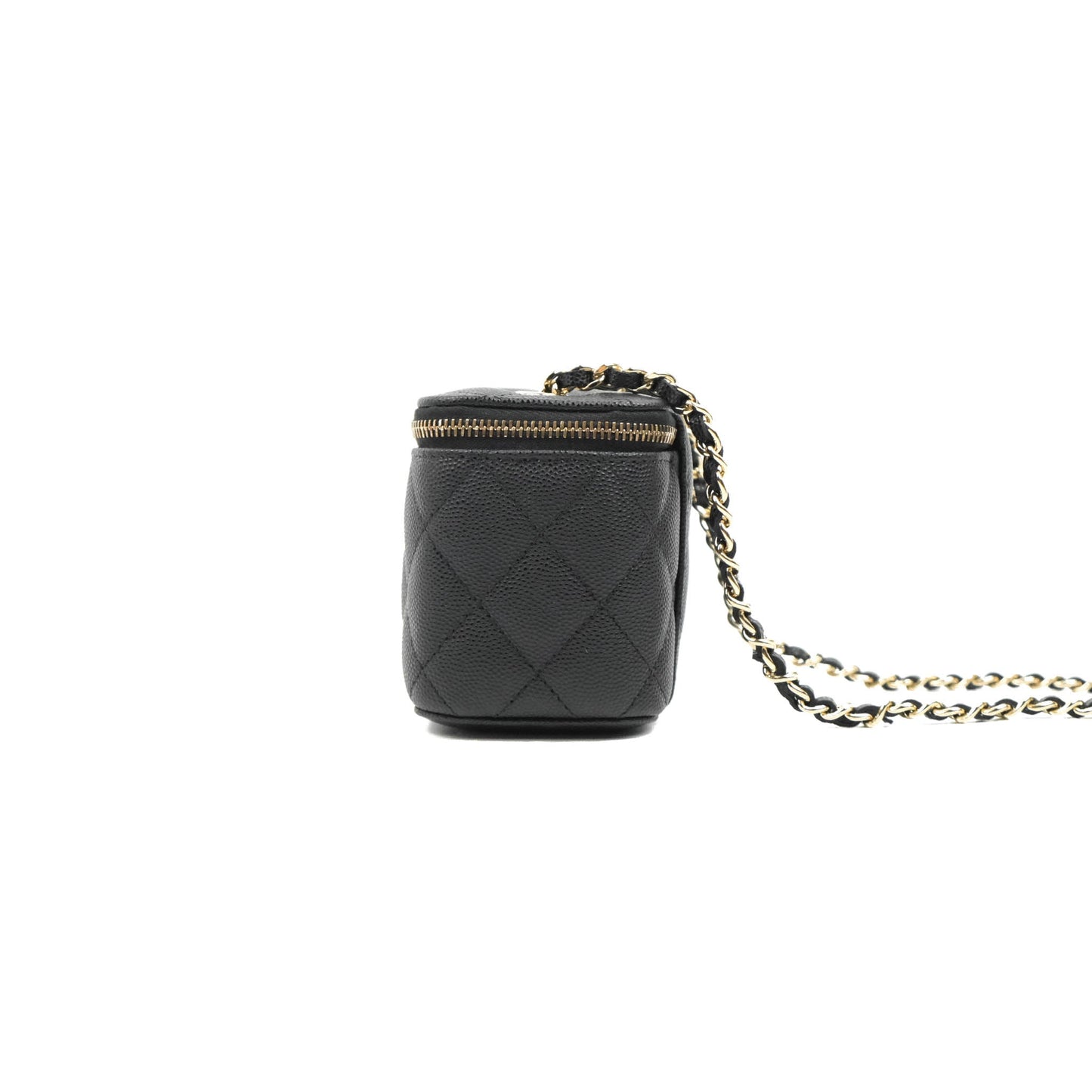 Chanel Mini Vanity With Chain Black Caviar Gold Hardware