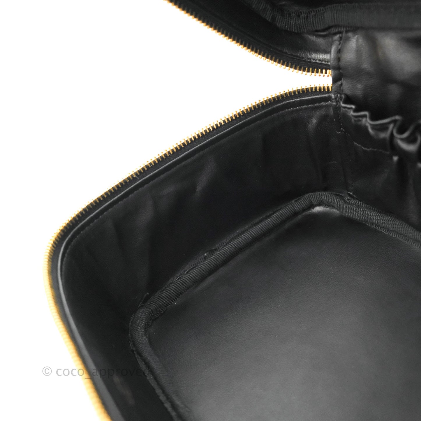 Chanel Vintage Vanity Case Black Caviar Gold Hardware