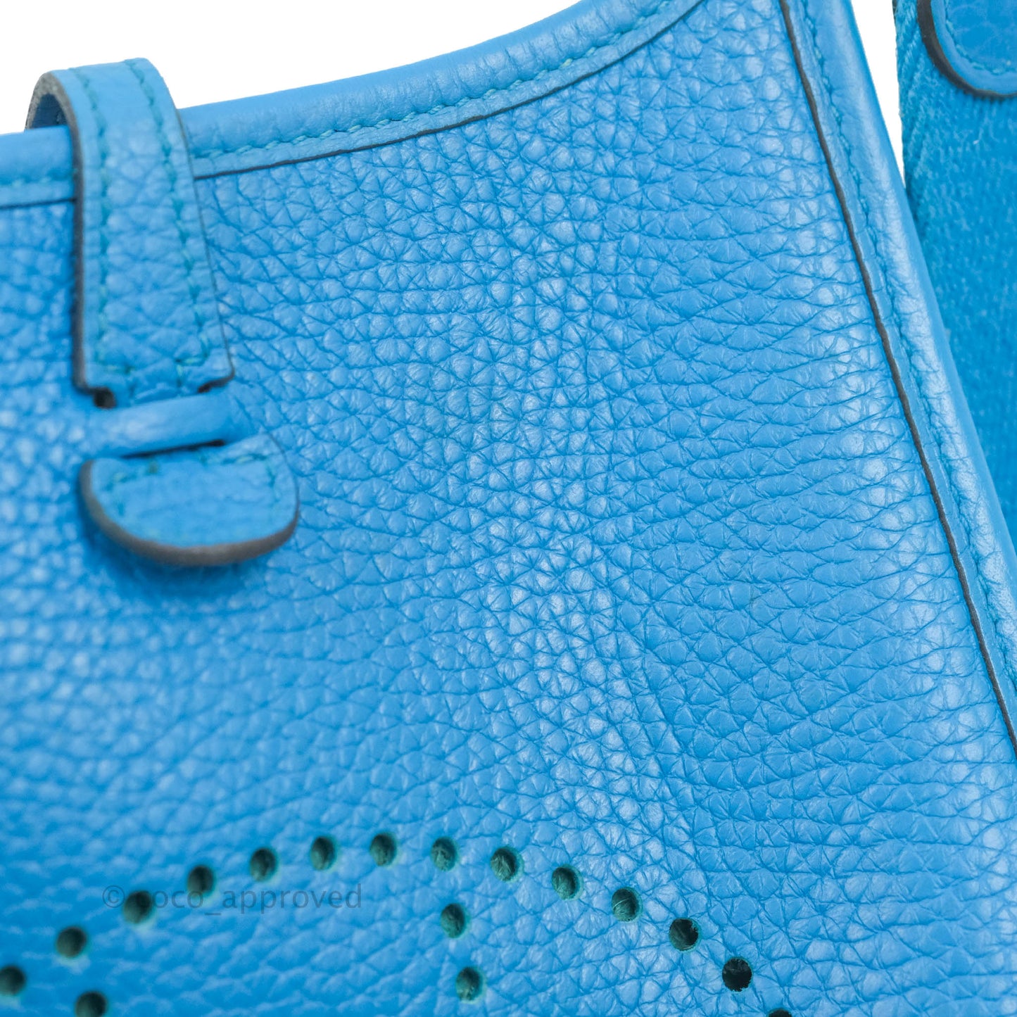 Hermès Mini Evelyne 16 Bleu Zanzibar Clemence Palladium Hardware