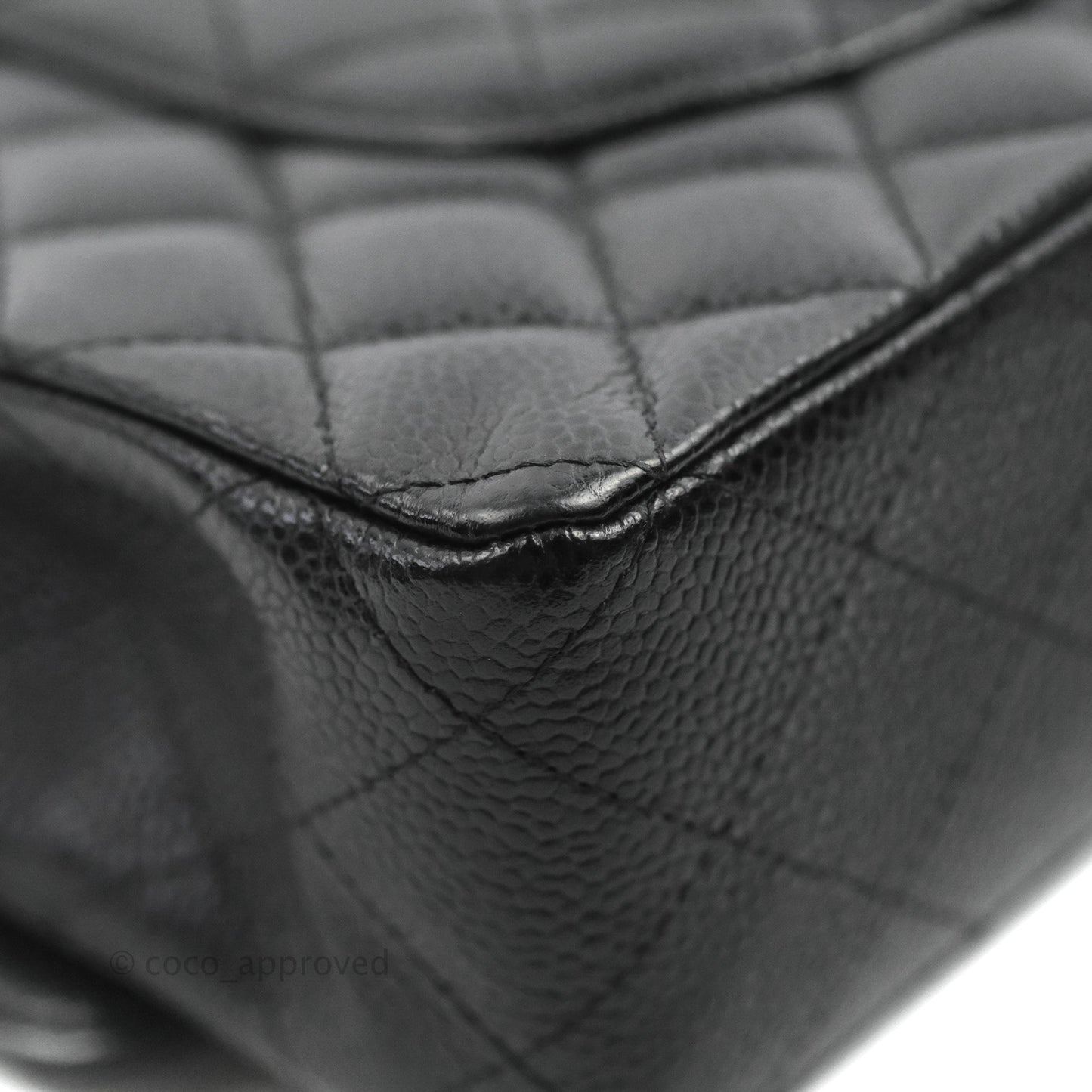 Chanel Classic M/L Medium Flap Quilted Black Caviar Silver Hardware