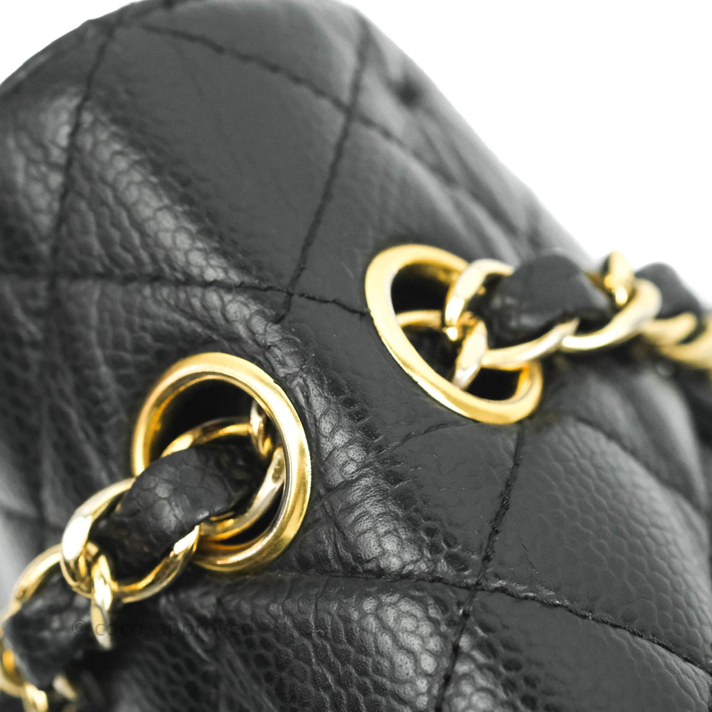 Chanel Vintage Classic M/L Medium Flap Quilted Black Caviar 24K Gold Hardware