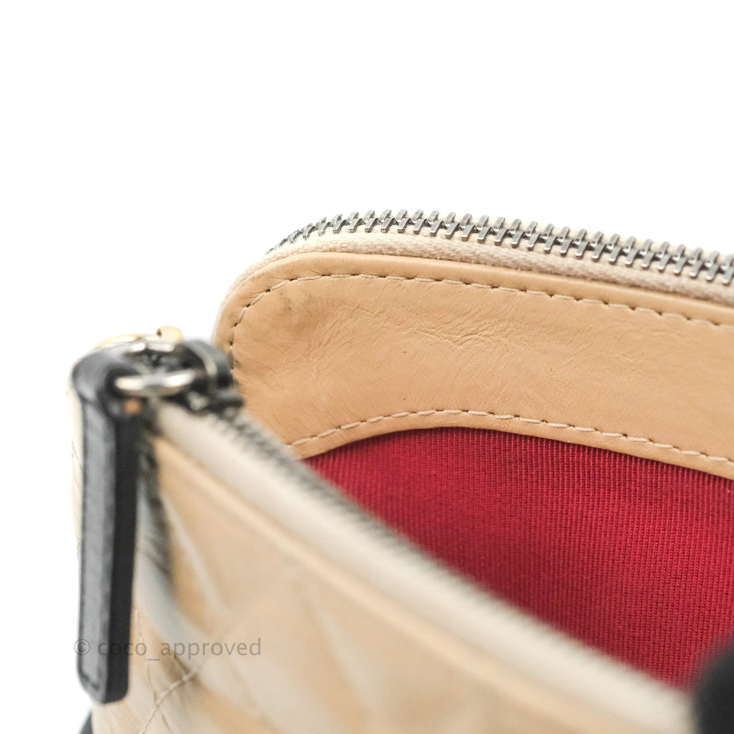 Chanel Gabrielle Clutch With Chain Aged Calfskin Beige/ Black Mixed Hardware