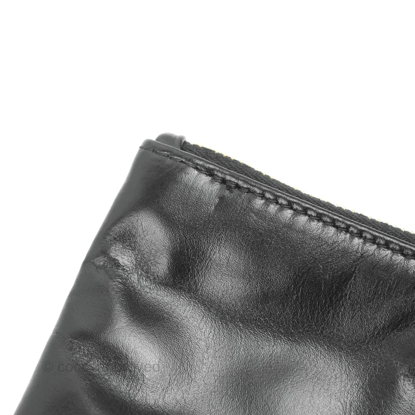 Chanel 22 Small Black Calfskin Contrast Stitch Aged Gold Hardware