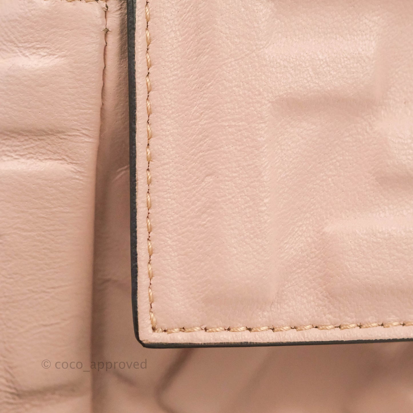 Fendi Medium Nappa FF 1974 Embossed Baguette Rosa Quarzo Gold Hardware