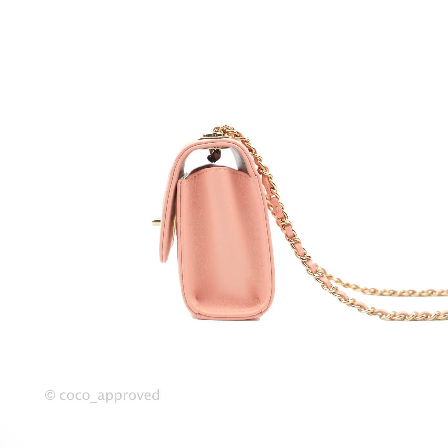 Chanel Mini Quilted Trendy CC Clutch With Chain Pink Lambskin Gold Hardware