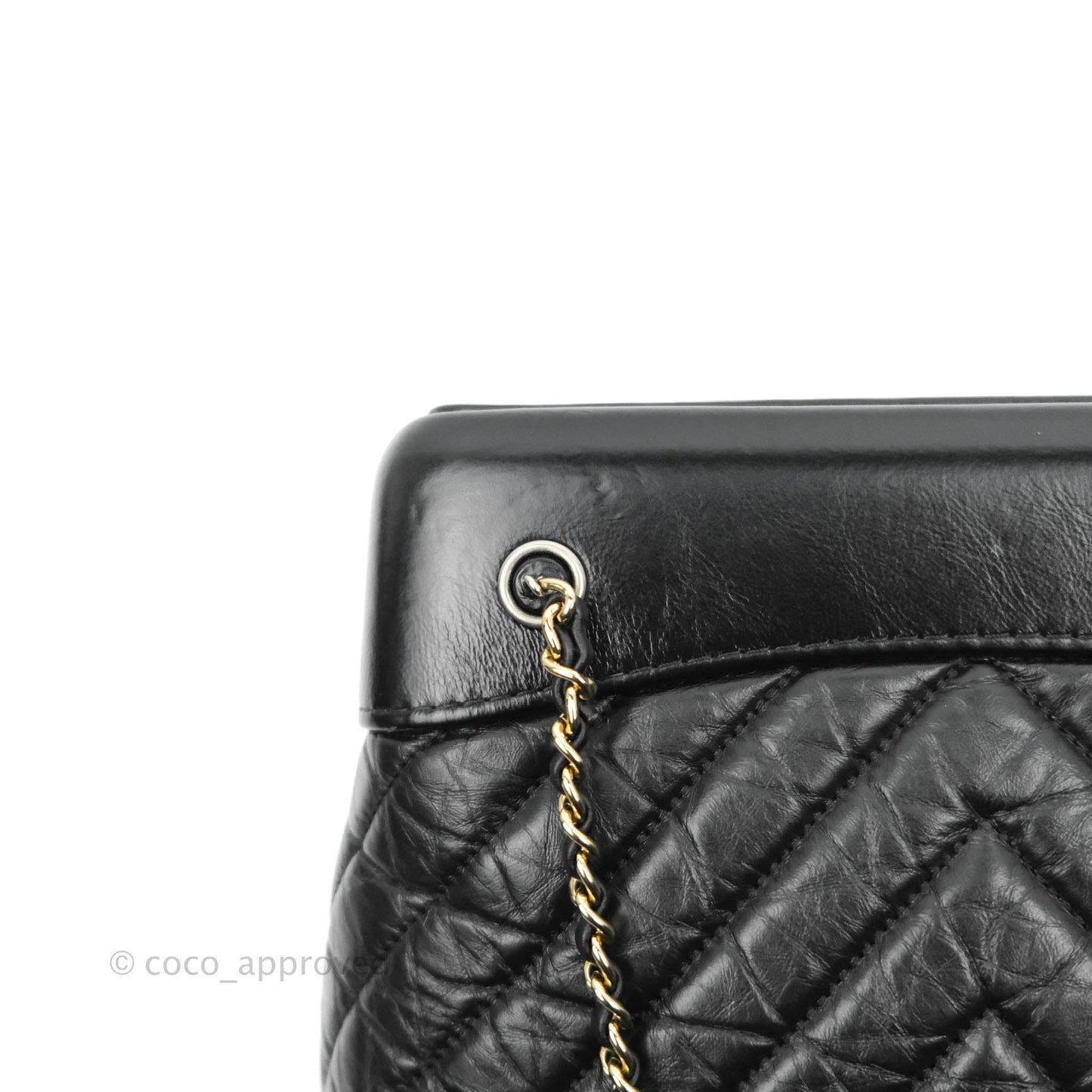 Chanel Chevron Small Gabrielle Backpack Black Aged Calfskin