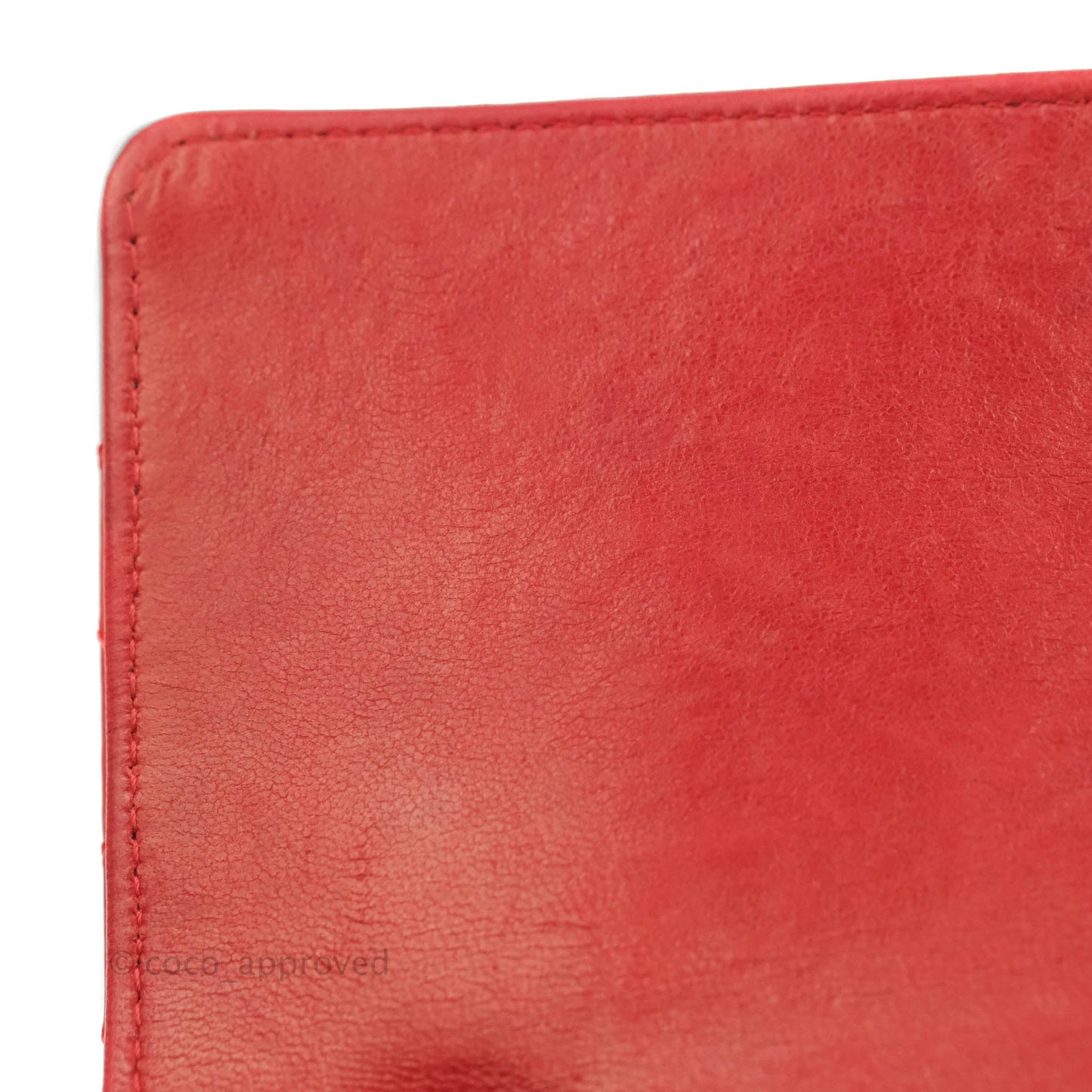 Chanel Flat Quilted Mini Flap Red Box Calfskin Gold Hardware