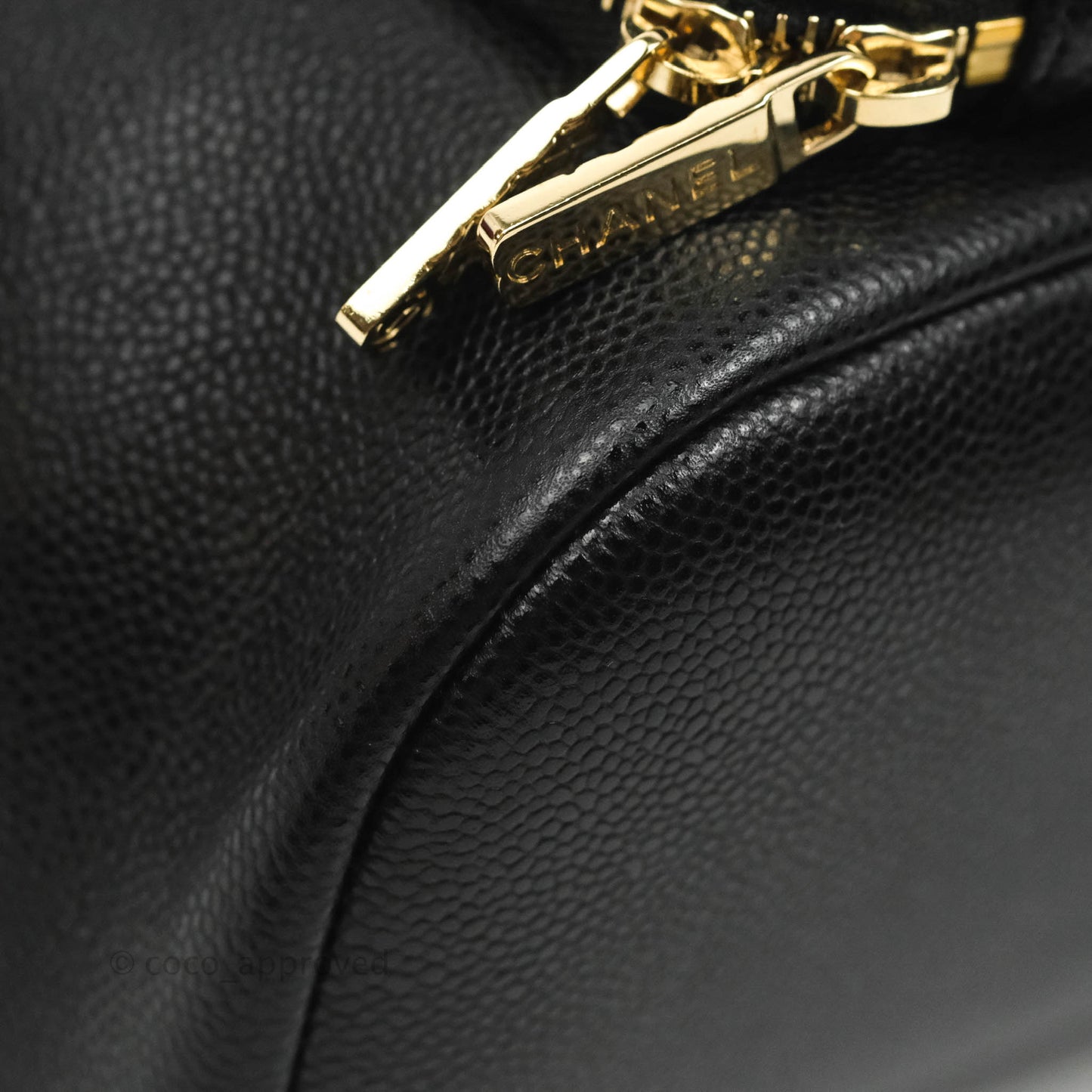 Chanel Business Affinity Drawstring Bucket Bag Black Caviar Gold Hardware