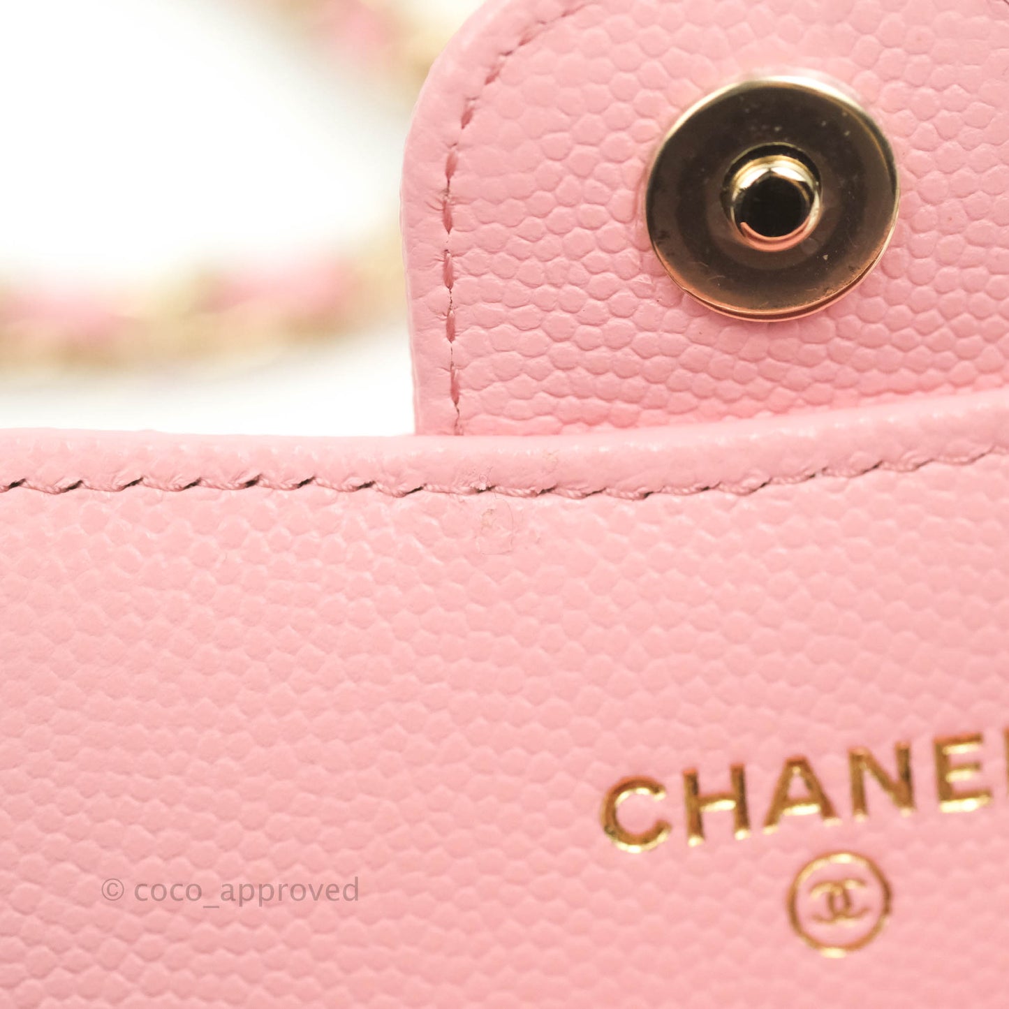 Chanel Classic Clutch With Chain Pink Caviar Gold Hardware