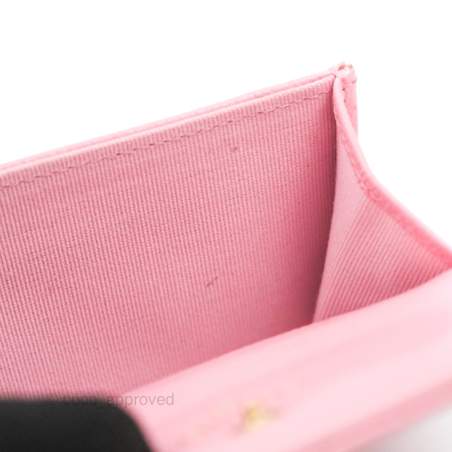 Chanel Quilted Flap Card Holder Pink Caviar Gold Hardware