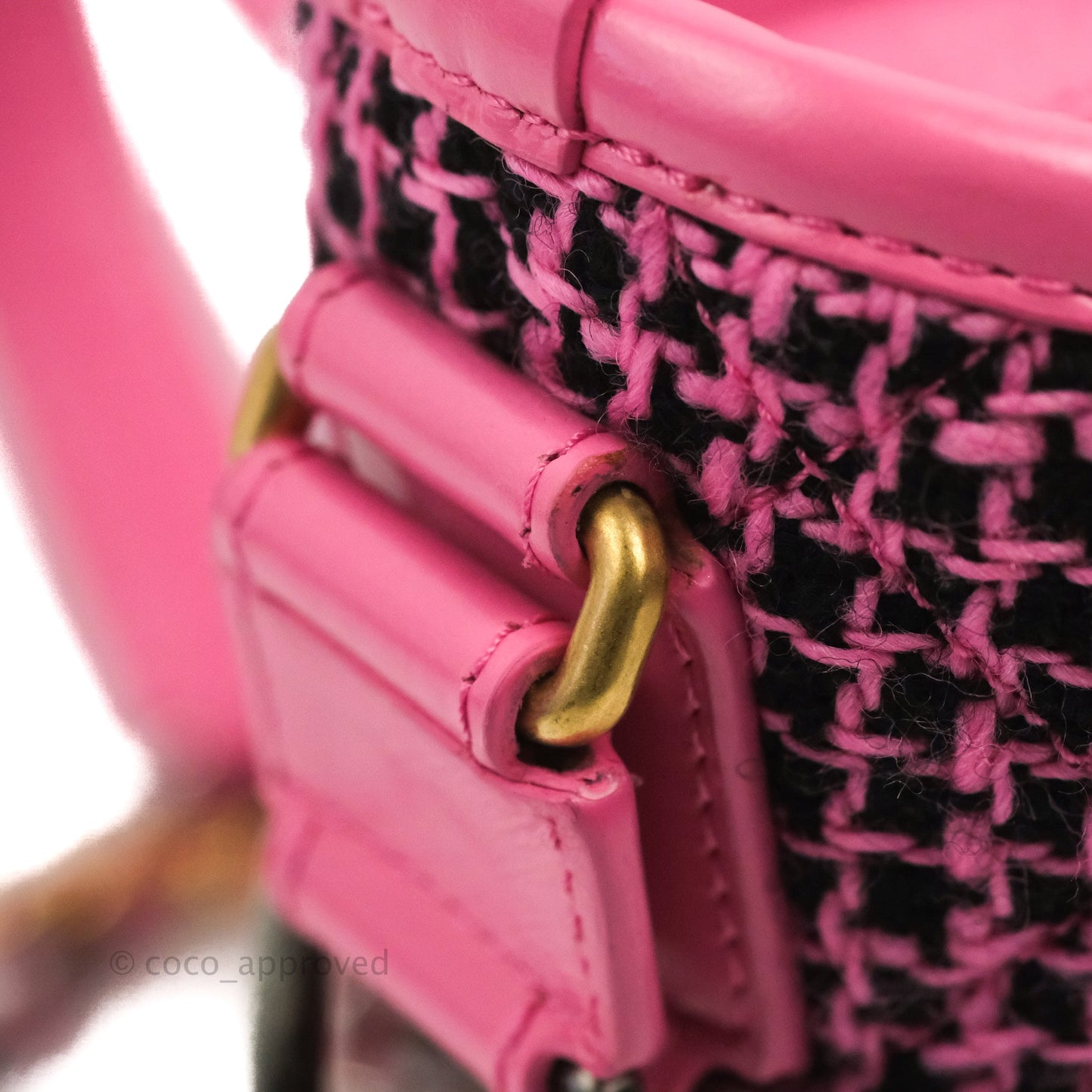 Chanel Small Gabrielle Hobo Pink/Black Tweed Mixed Hardware