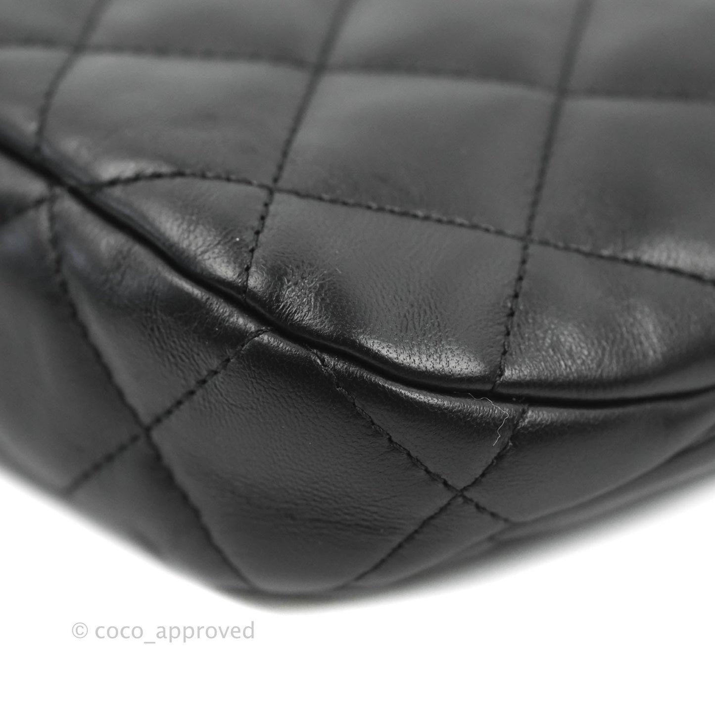 Chanel Small Hobo Bag CC Chain Black Calfskin Aged Gold Hardware 22K