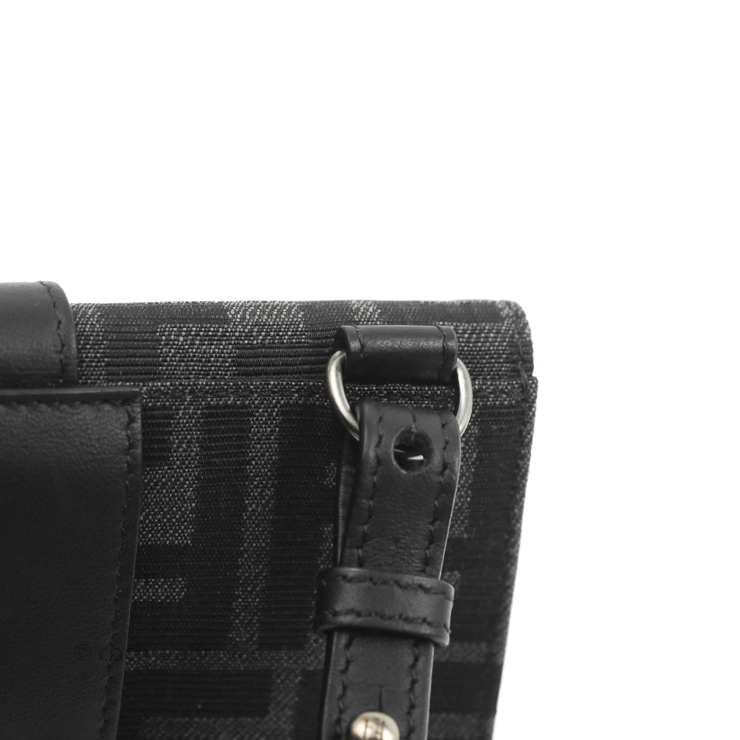 Fendi Baguette Pouch Jacquard FF Motif Grey/Black