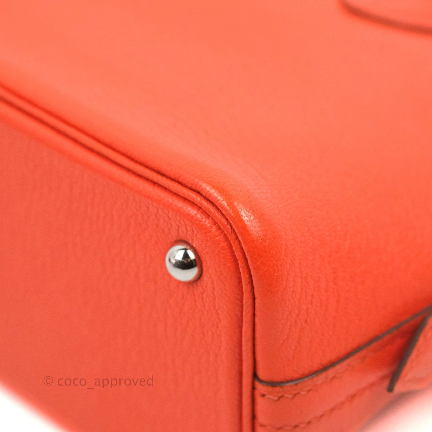 Hermès Bolide Mini 1923 Chevre Mysore Orange Poppy Palladium Hardware