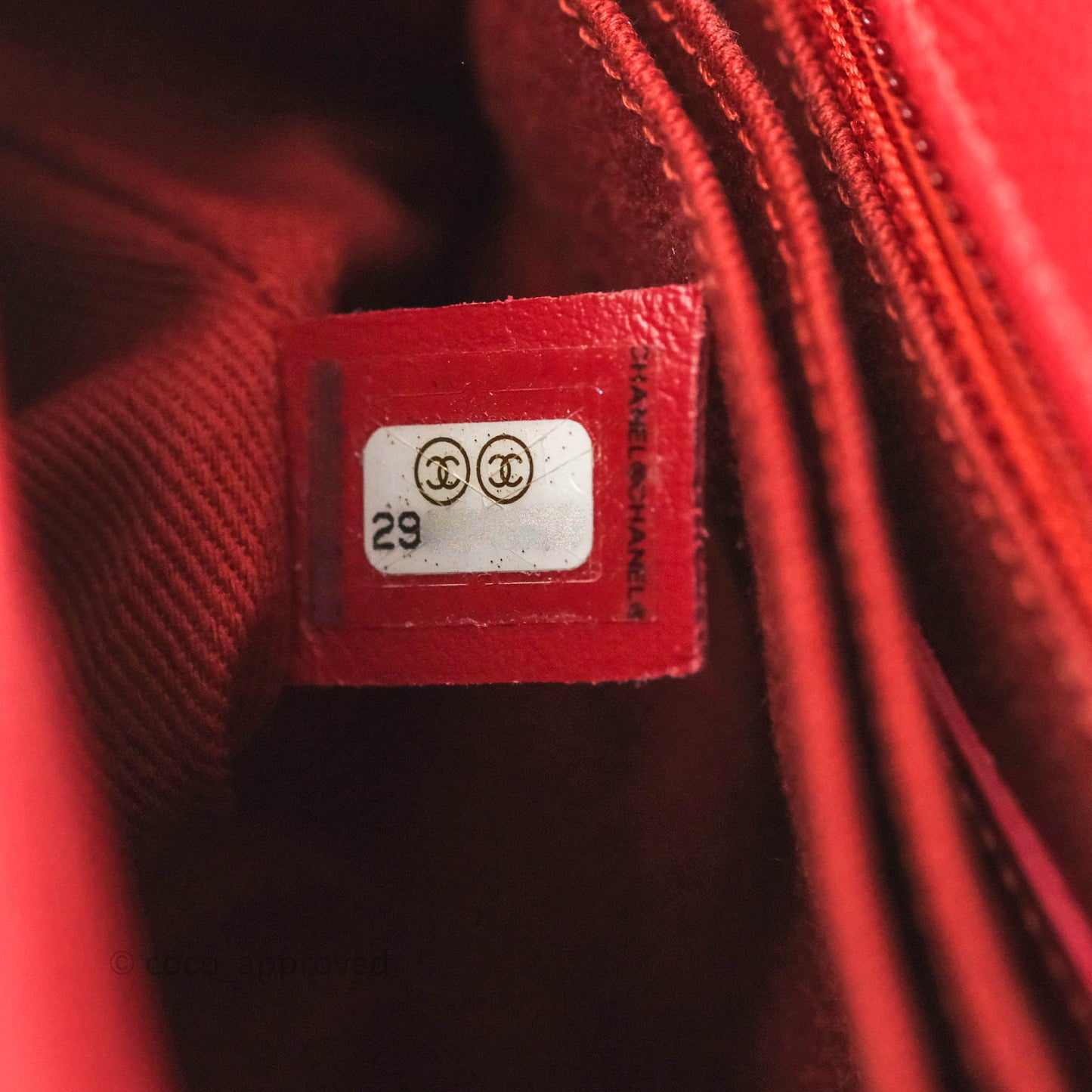Chanel Small Coco Handle Chevron Red Caviar Gold Hardware 20P
