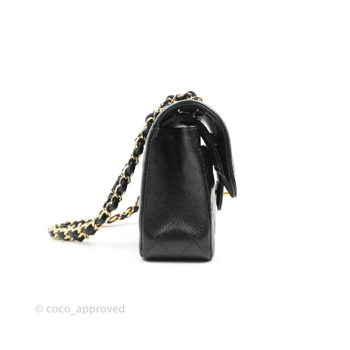 Chanel Small Classic Quilted Flap Black Caviar Gold Hardware