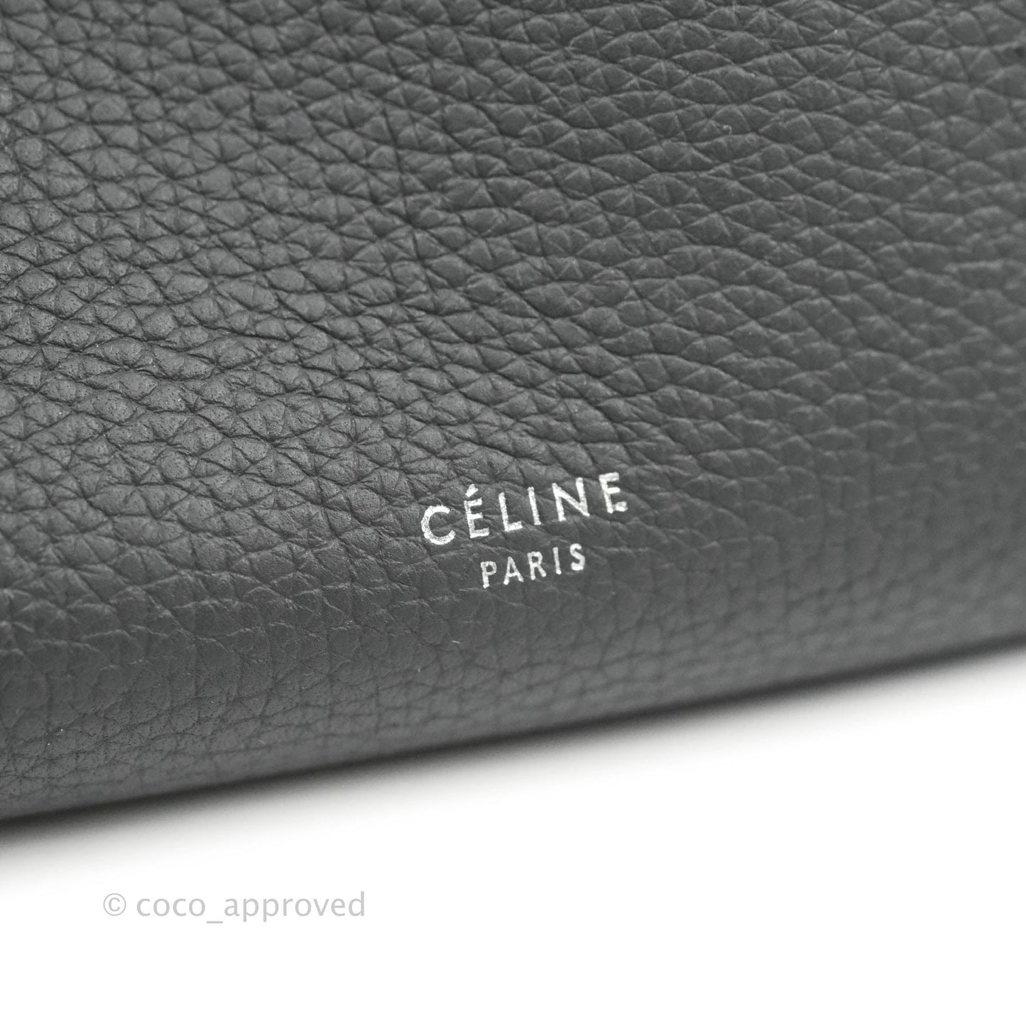 Celine Small Big Bag Black Supple Grained Leather Silver Hardware Dark Grey