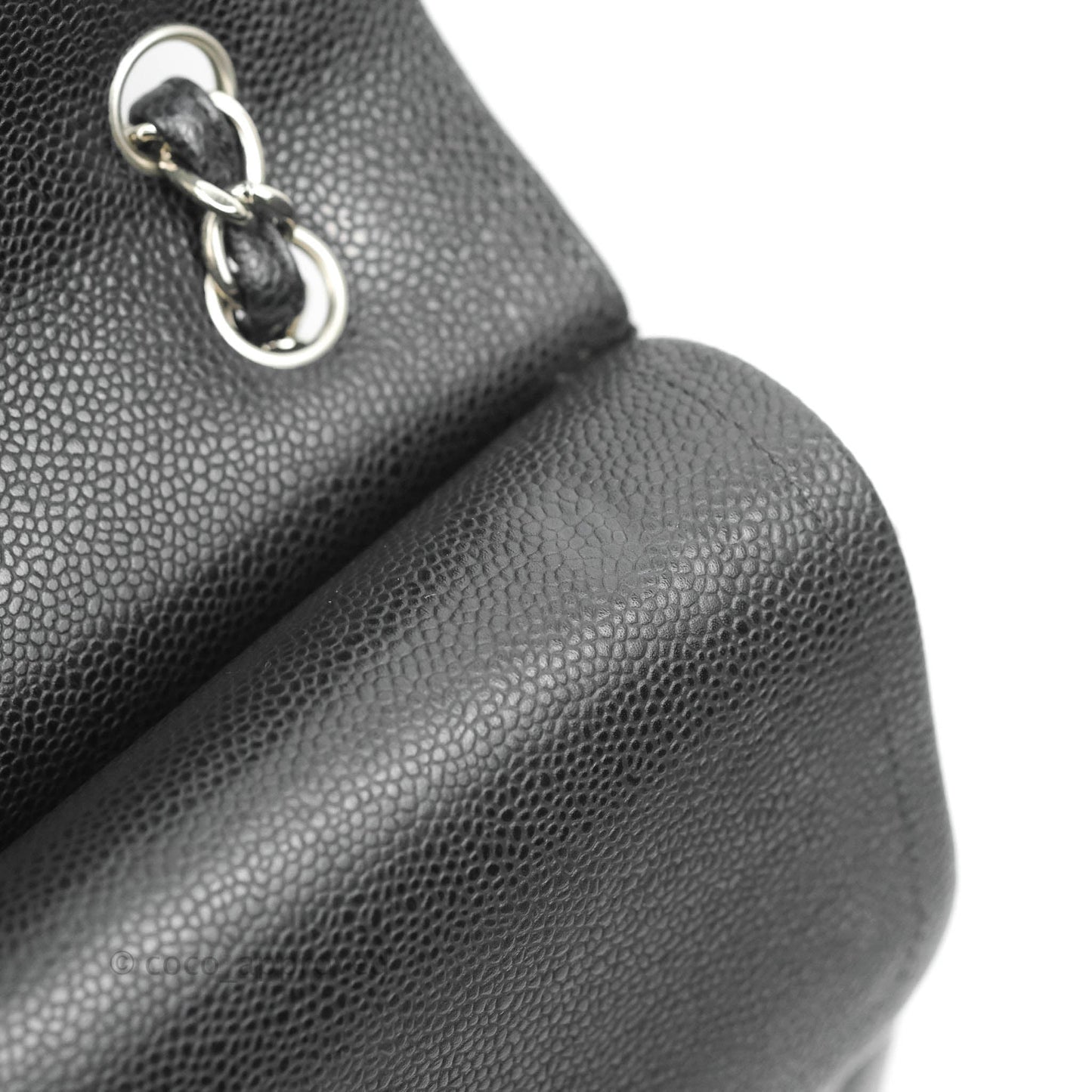 Chanel Quilted Maxi Double Flap Black Caviar Silver Hardware