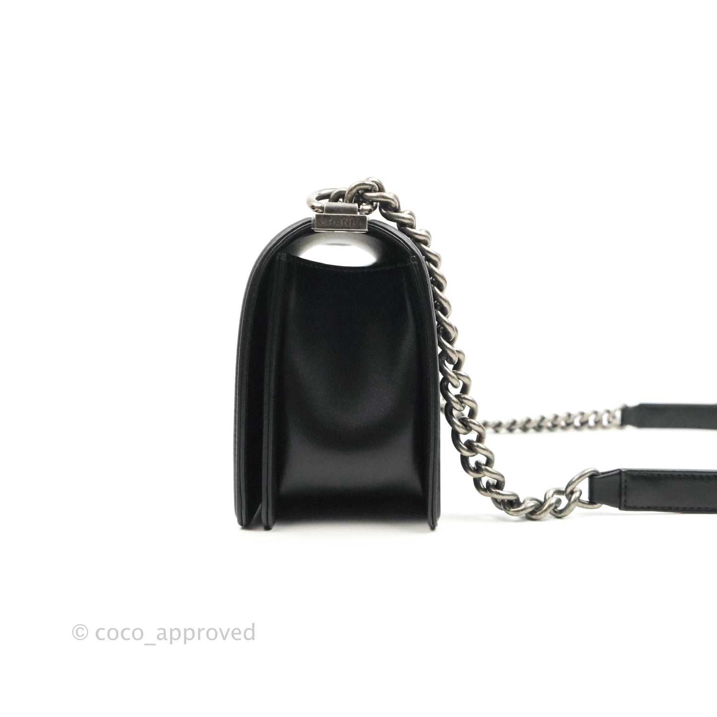 Chanel Quilted Medium Boy Black Lambskin Ruthenium Hardware