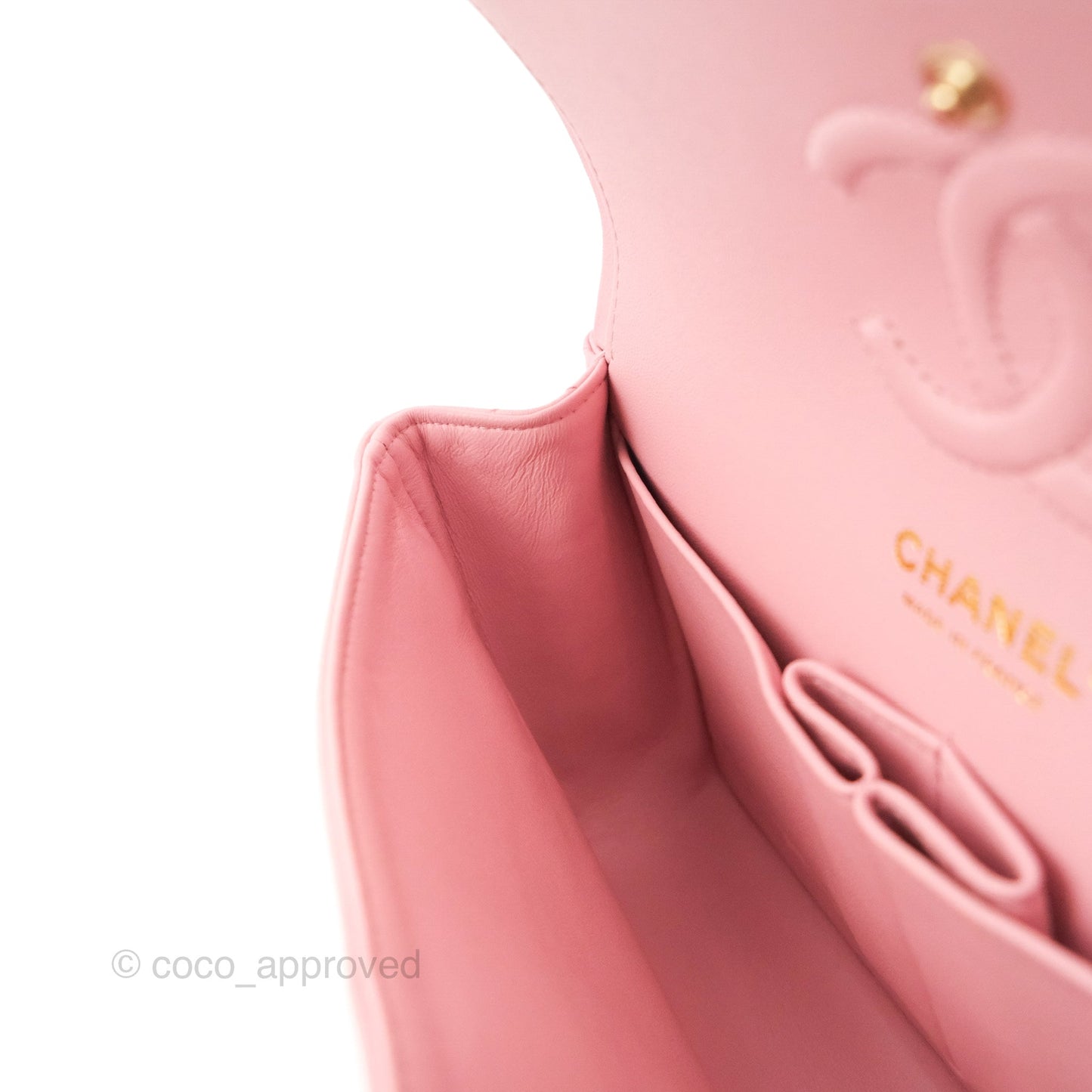 Chanel Small Classic Quilted Flap Pink Lambskin Gold Hardware